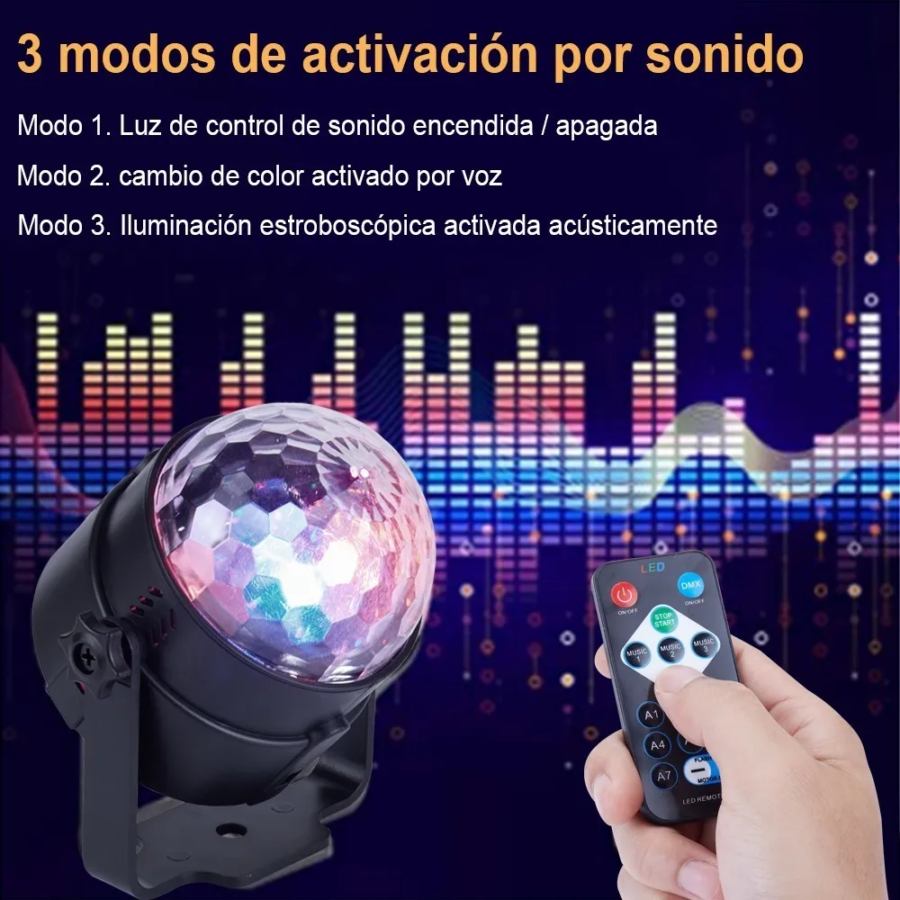 Foto 4 pulgar | Cabezal Móvil Led con Control Remoto Malubero color Negro