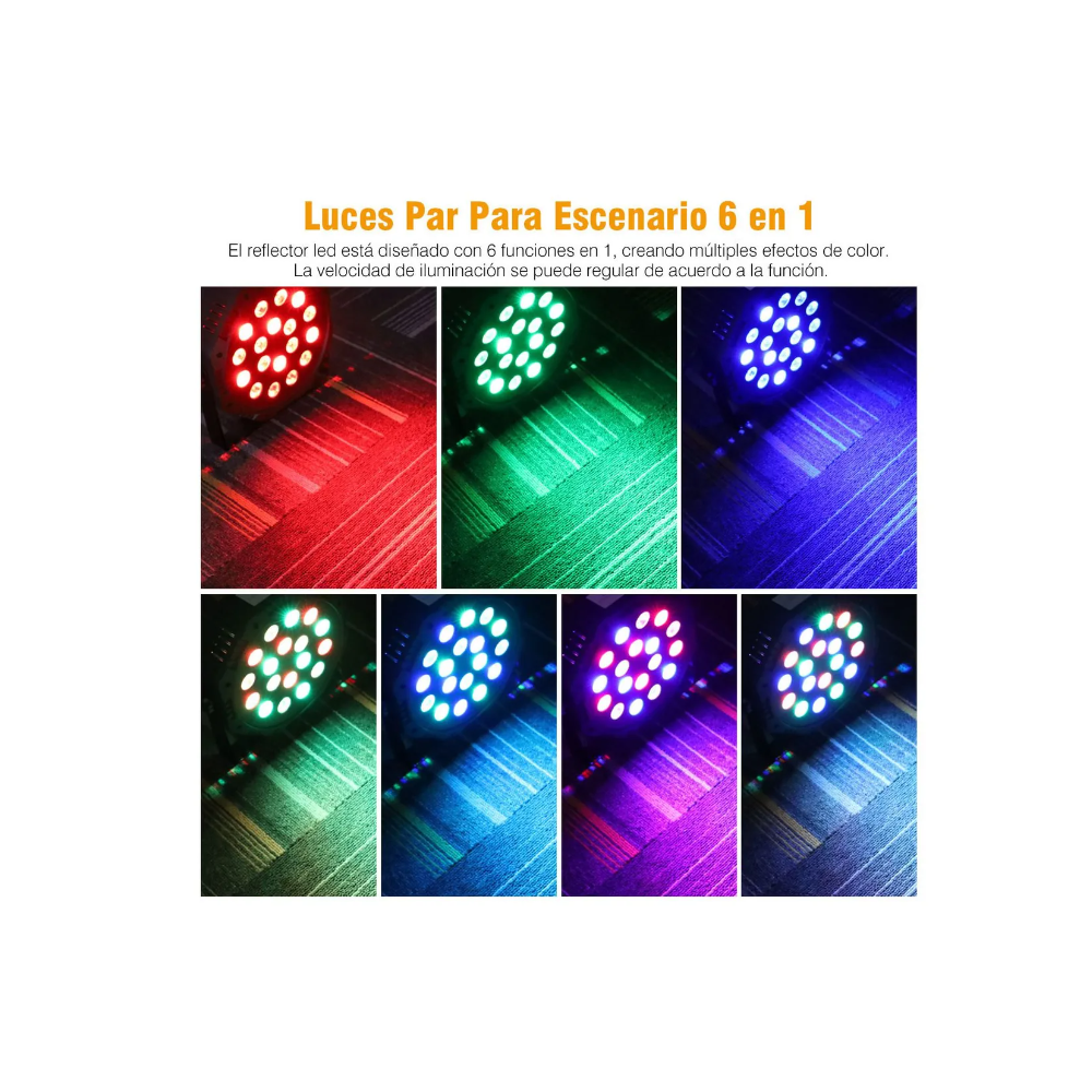 Foto 3 pulgar | Cañón De Leds Rgb Audiorítmico Dmx Multicolor 18x1