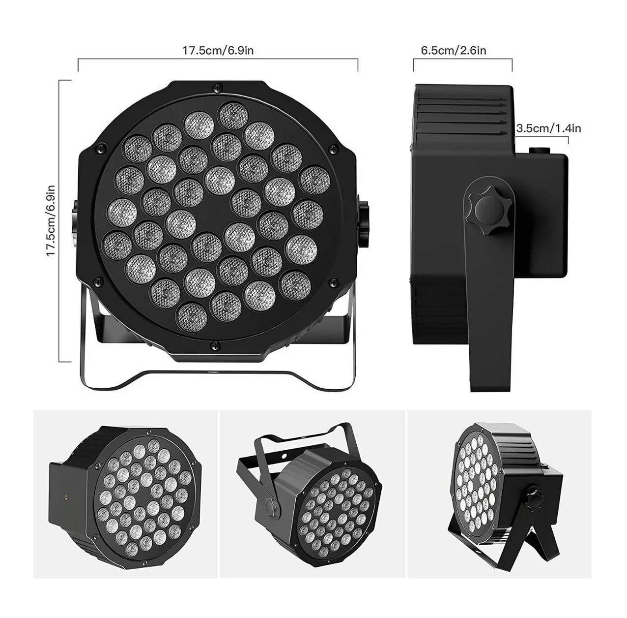 Foto 4 pulgar | Cañón de Luces Led Belug para Fiestas Multicolor color Negro 2 Piezas