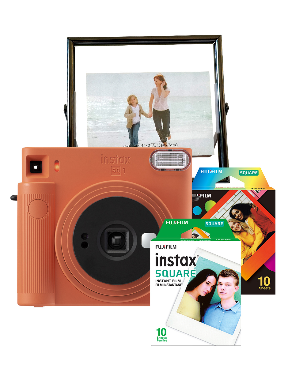 Foto 2 pulgar | Kit Cámara Instax SQ1 Naranja + Porta Retrato + Película + Película Especial