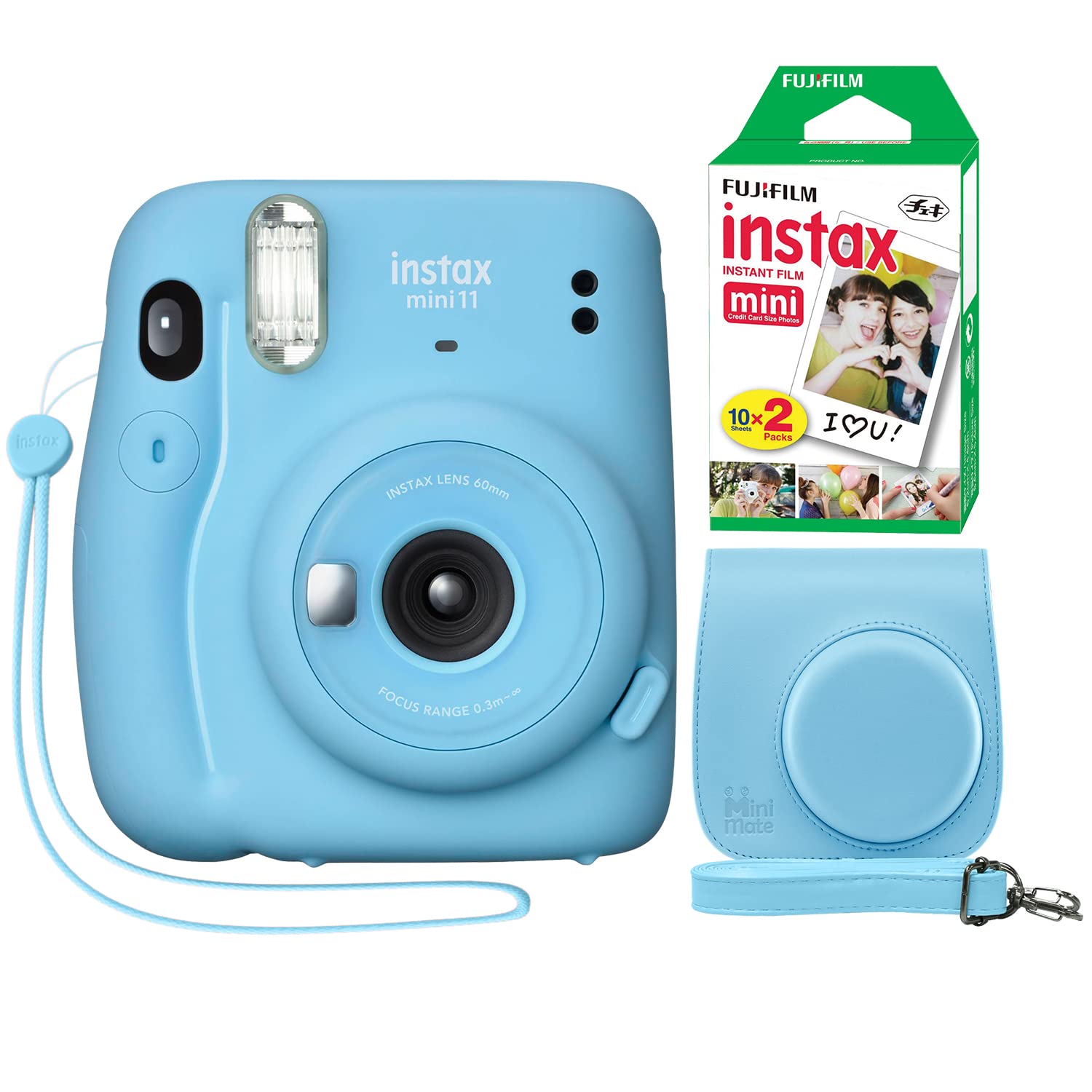 Foto 2 pulgar | Cámara Fujifilm Instax Mini 11 Azul Cielo Con Funda Y Película - Venta Internacional.