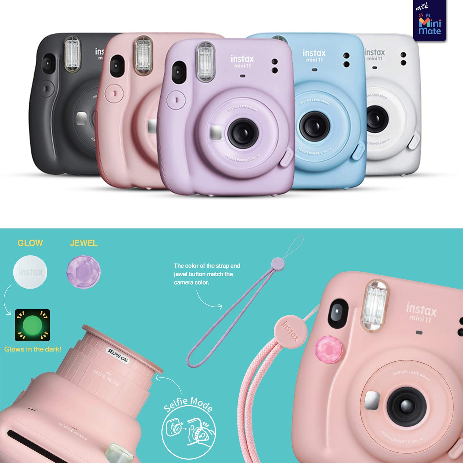 Foto 2 | Cámara Fujifilm Instax Mini 11 Ice White Con Accesorios - Venta Internacional.