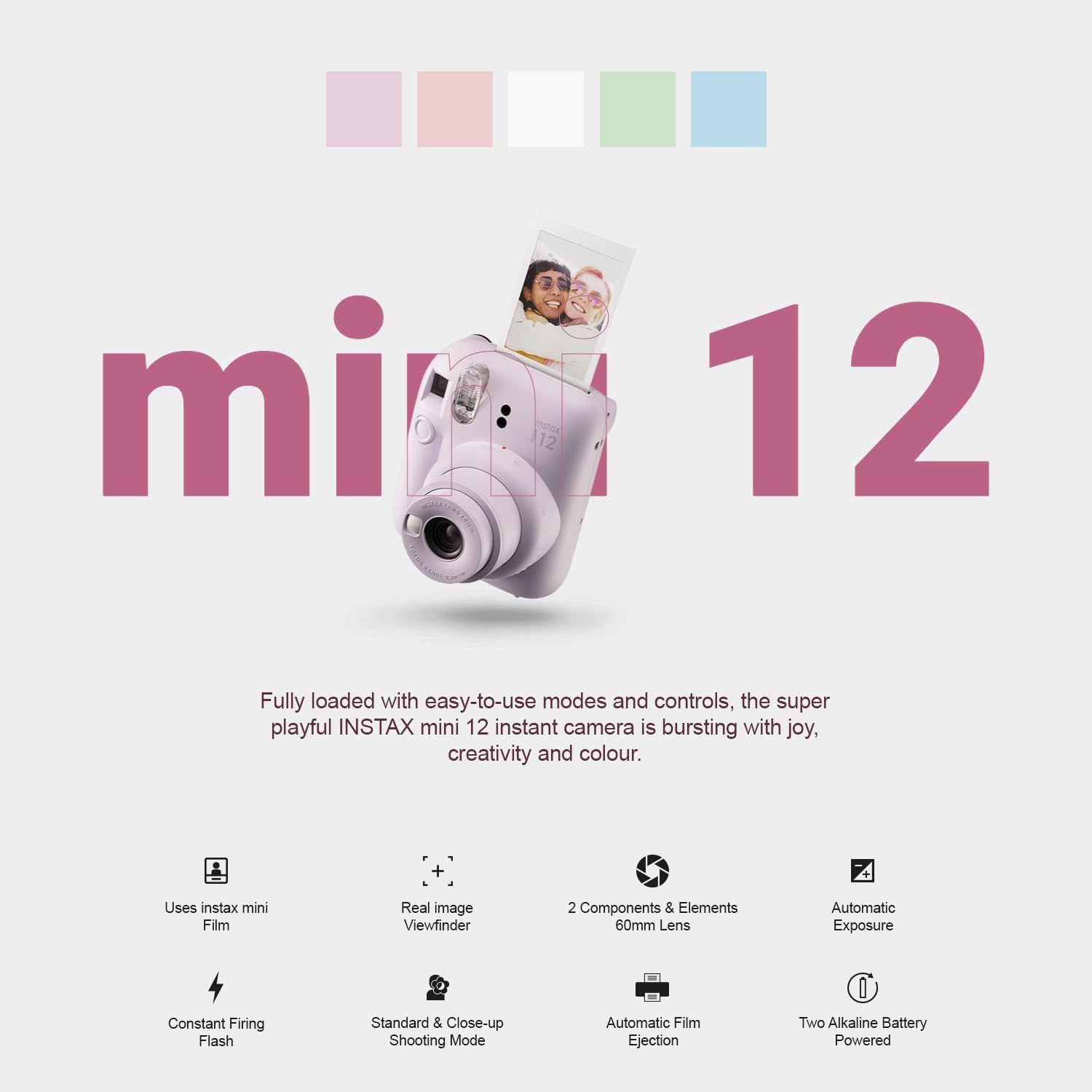 Foto 2 | Cámara Instantánea Fujifilm Instax Mini 12 Con Paquete De Accesorios - Venta Internacional.