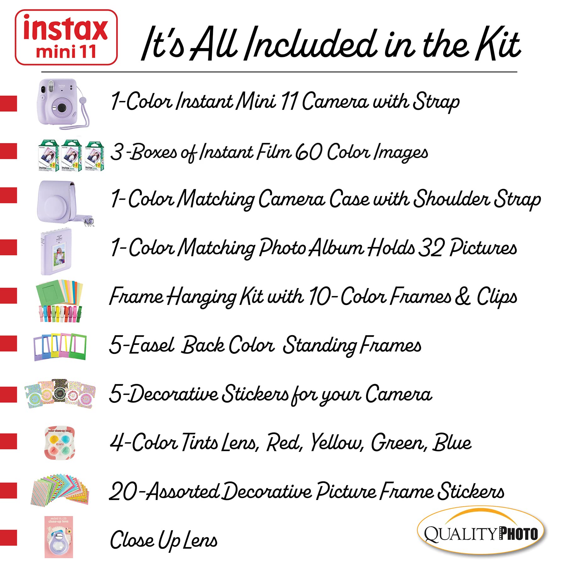 Foto 3 | Cámara Instantánea Fujifilm Instax Mini 11 Lilac Purple + Kit De Accesorios - Venta Internacional.