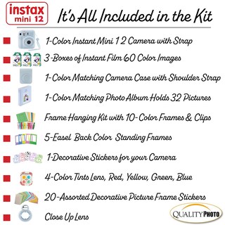 Foto 3 | Cámara Instantánea Fujifilm Instax Mini 12 Con 60 Películas Y Funda - Venta Internacional.