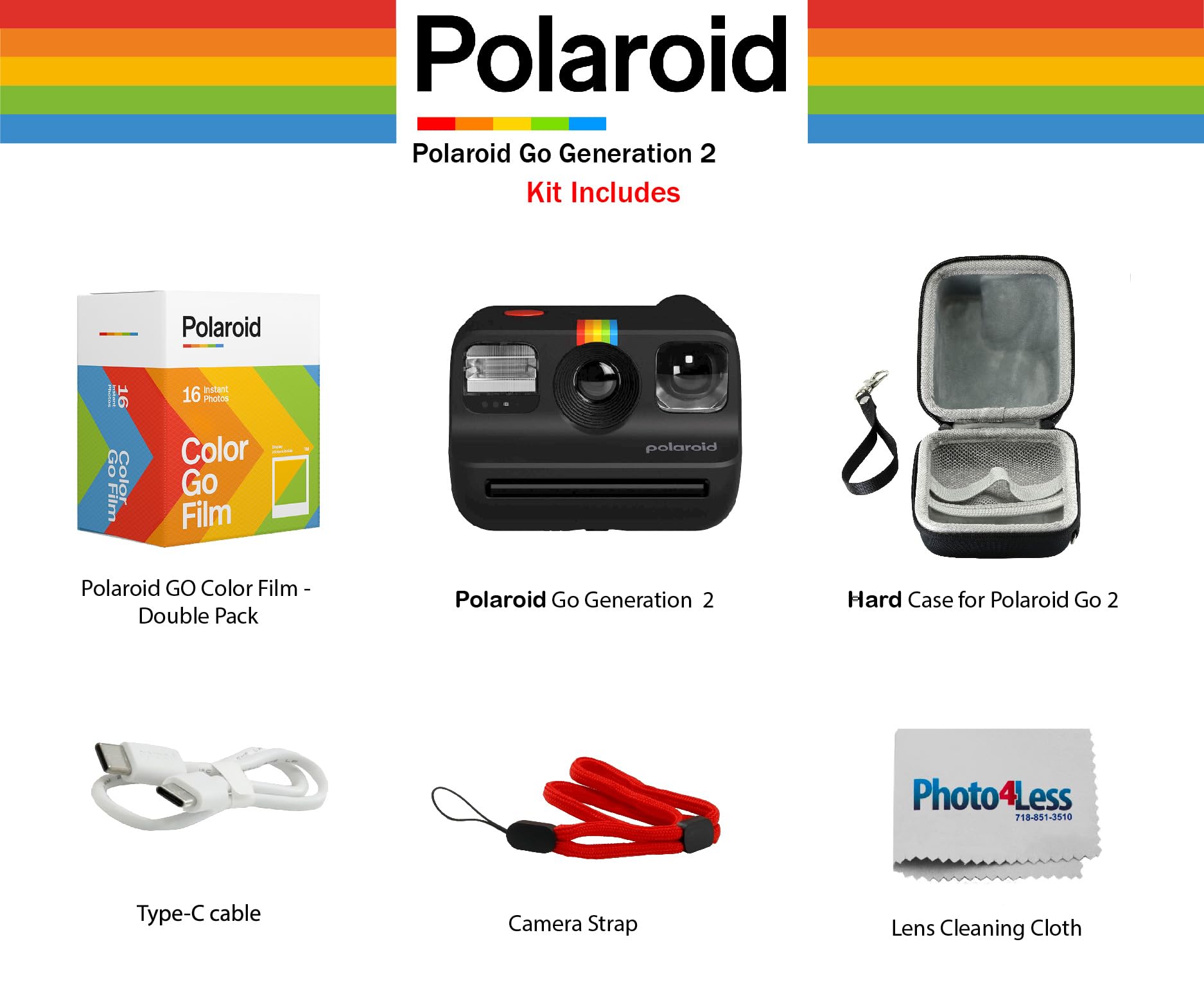 Foto 2 | Minicámara De Película Instantánea Polaroid Go Gen 2 (negra) - Venta Internacional.