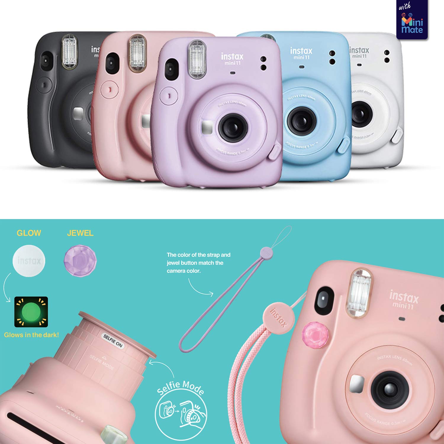 Foto 3 pulgar | Cámara Instantánea Fujifilm Instax Mini 11 Lila Purple + Funda - Venta Internacional.