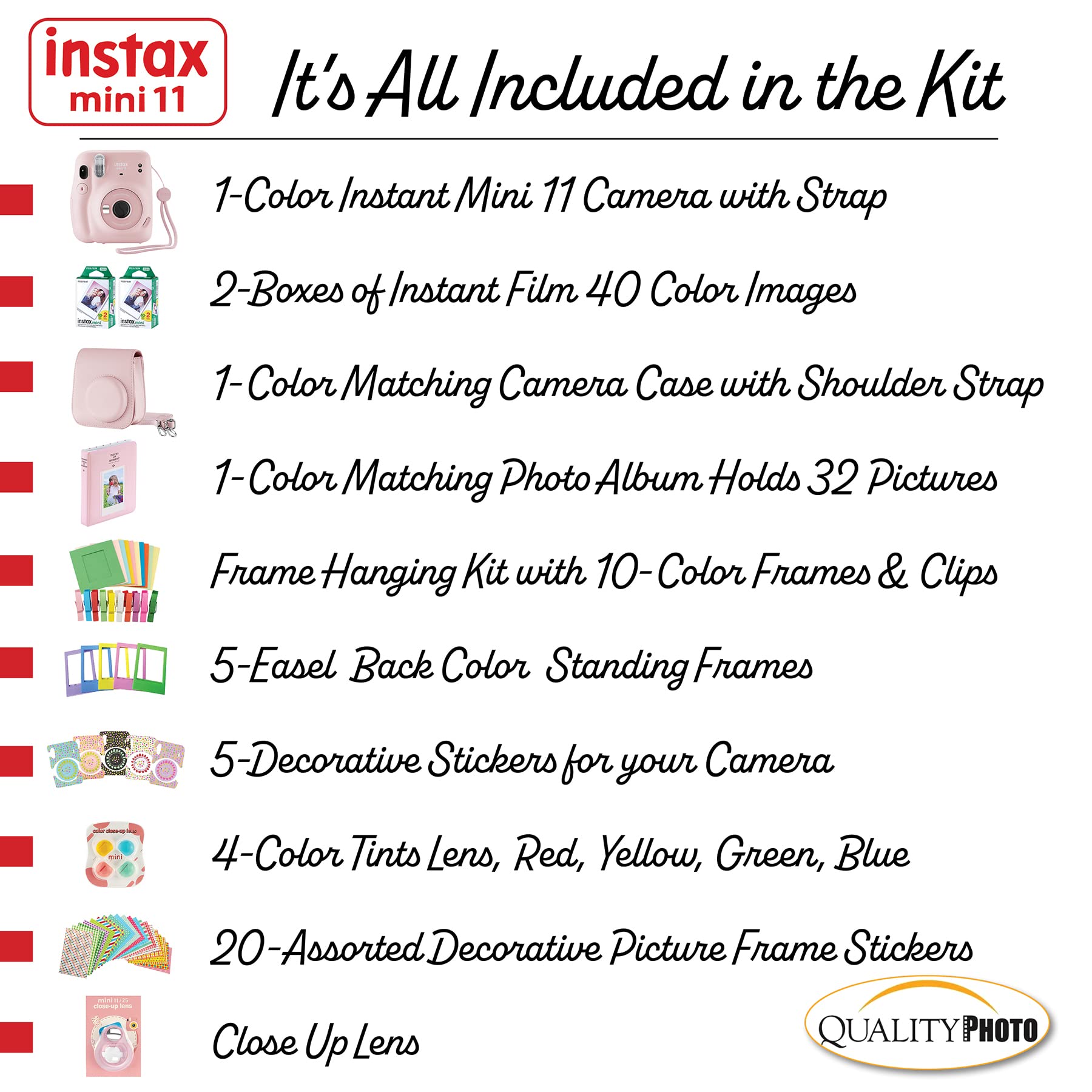 Foto 3 | Cámara Instantánea Fujifilm Instax Mini 11 Con 40 Películas Y Accesorios - Venta Internacional.