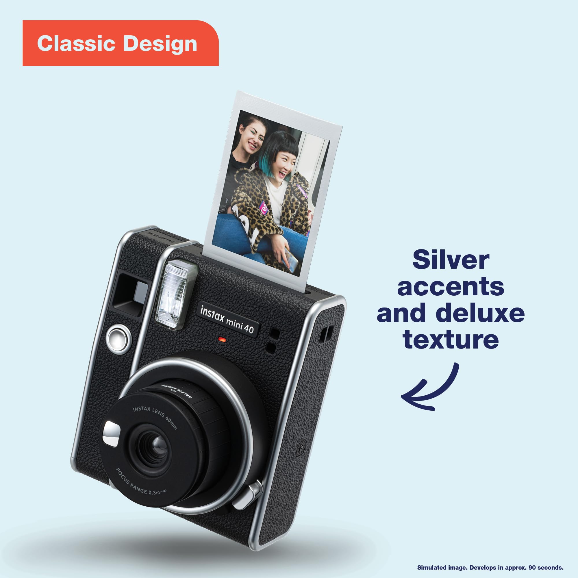 Foto 3 pulgar | Cámara Fujifilm Instax Mini 40 Instant Con Modo Selfie Plateada - Venta Internacional.