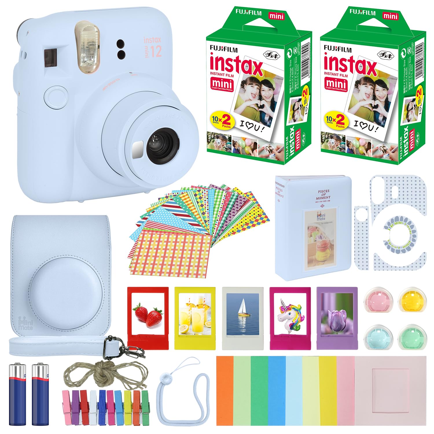 Cámara Fujifilm Instax Mini 12 Azul Pastel Con Accesorios - Venta Internacional. $4,498