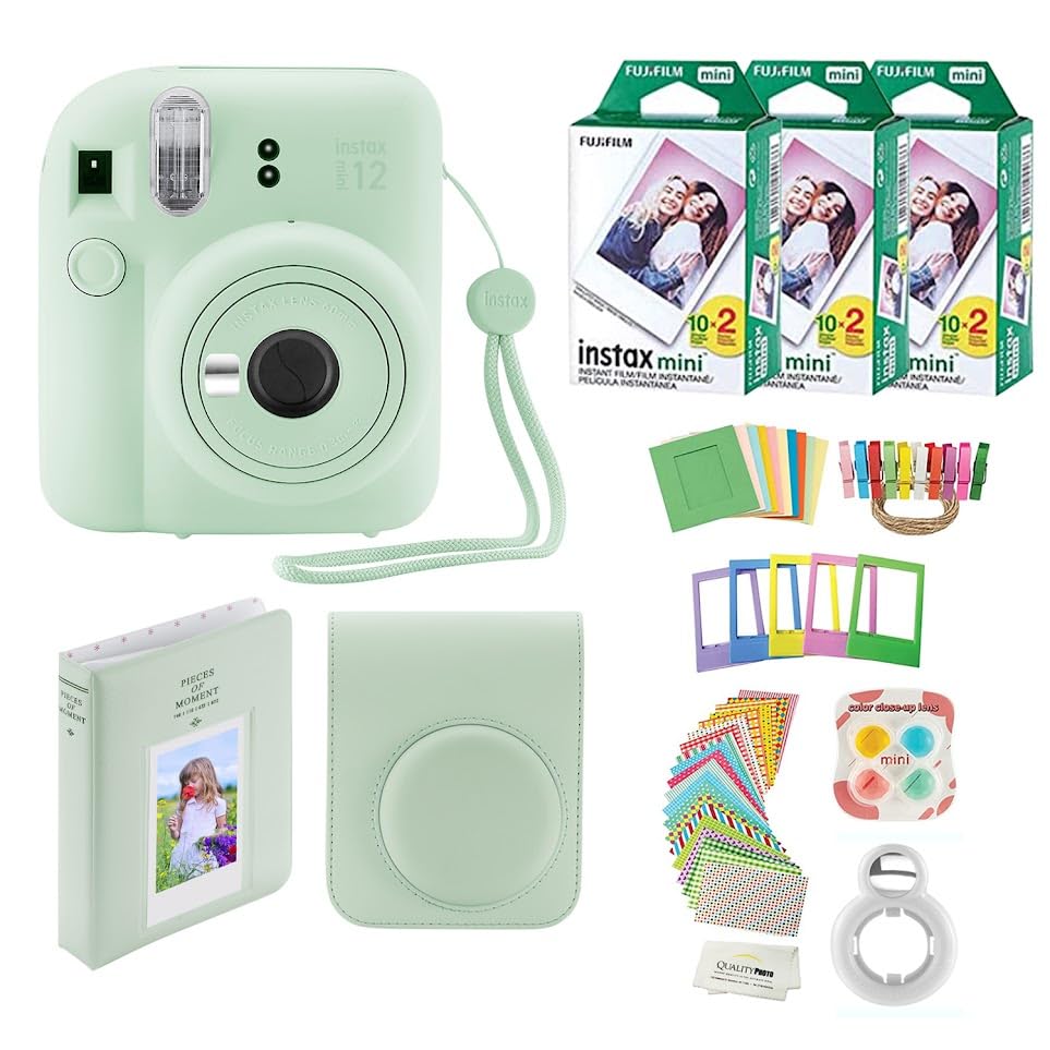 Foto 2 pulgar | Cámara Instantánea Fujifilm Instax Mini 12 Con Funda Y 60 Películas - Venta Internacional.