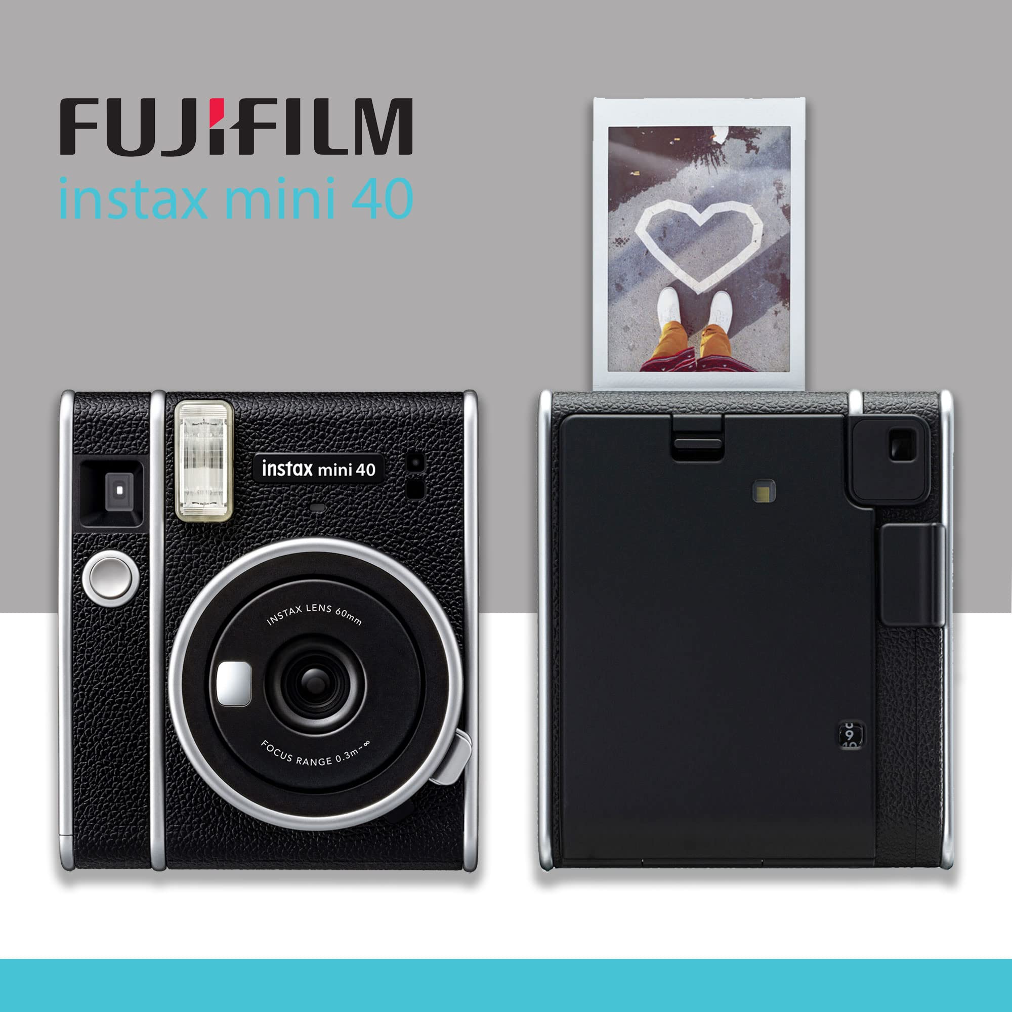 Foto 4 pulgar | Cámara Instantánea Fujifilm Instax Mini 40 Negra Con Película De 60 Hojas - Venta Internacional.