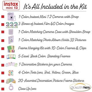 Foto 3 | Cámara Instantánea Fujifilm Instax Mini 12 Con Funda Y 60 Películas - Venta Internacional.