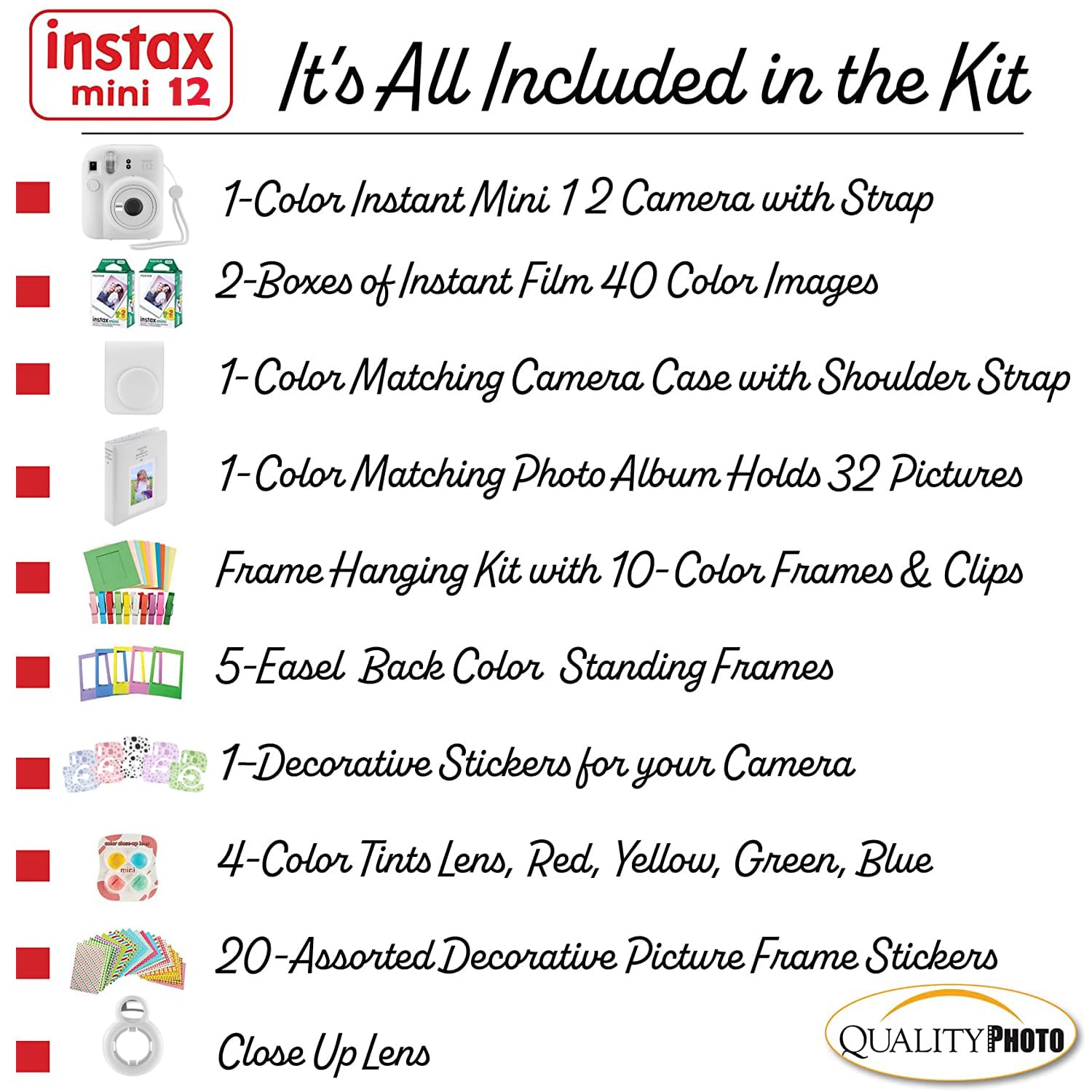 Foto 4 pulgar | Cámara Instantánea Fujifilm Instax Mini 12 Con Funda Y 40 Películas - Venta Internacional.