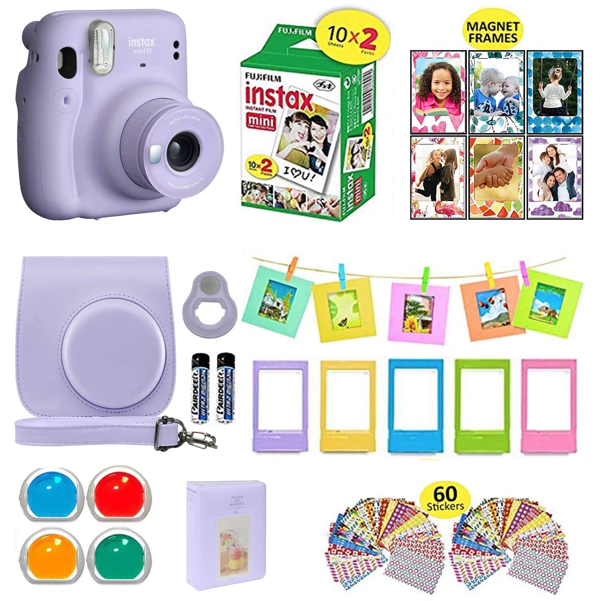 Foto 2 pulgar | Cámara Fujifilm Instax Mini 11 Lilac Purple Con 20 Películas + Acc - Venta Internacional.