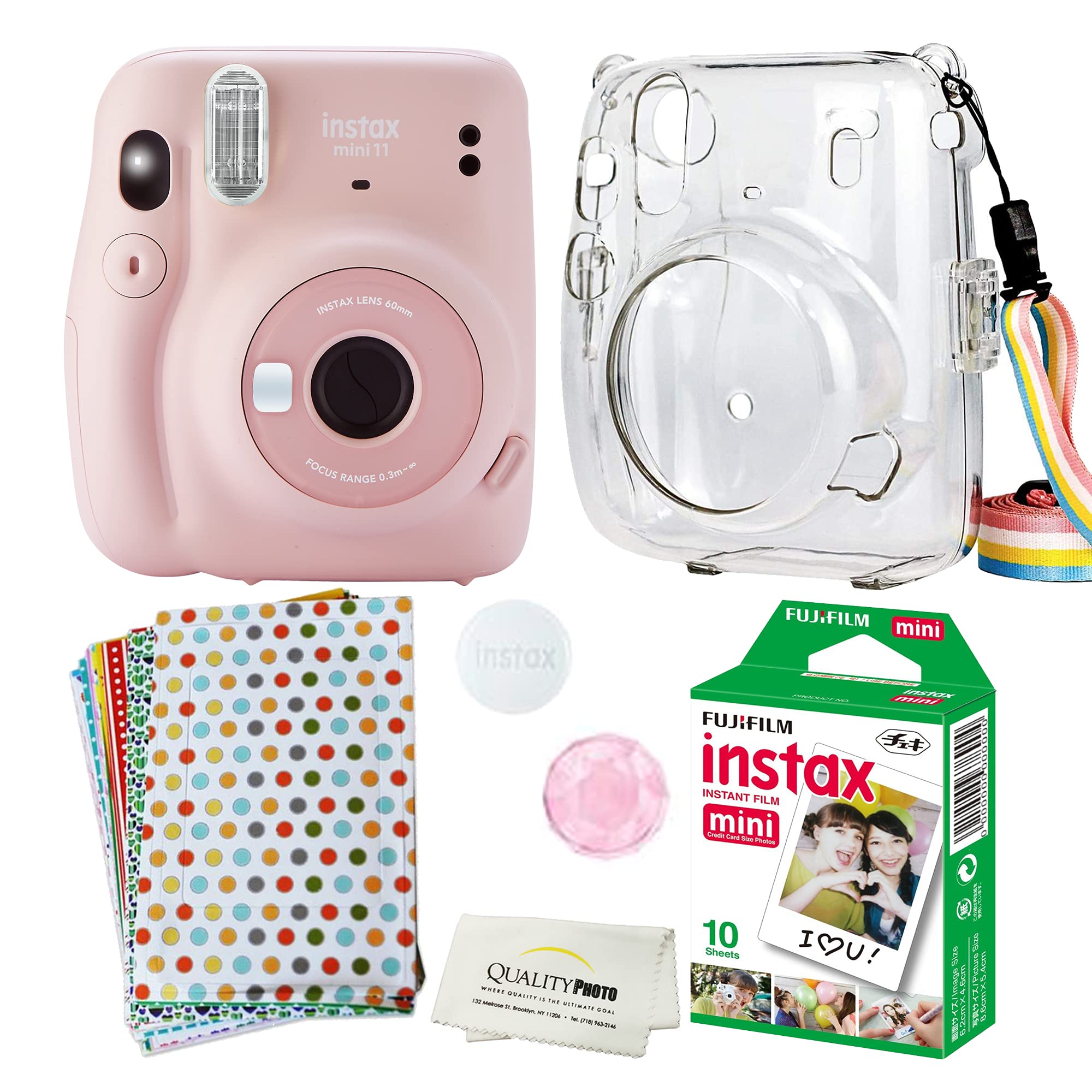 Cámara Fujifilm Mini 11 Con Funda Transparente, Paquete De Películas Y Pegatinas - Venta Internacional.