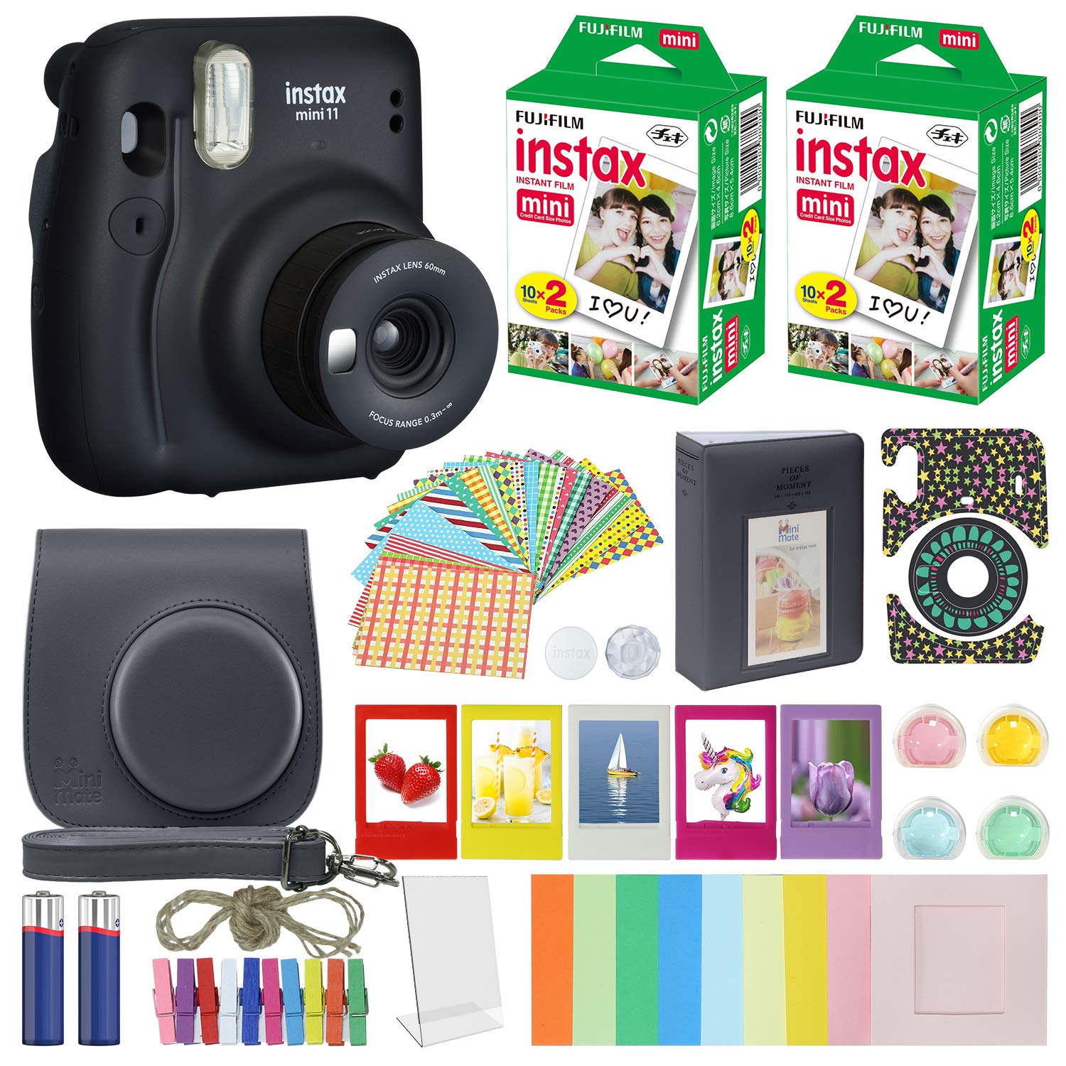 Foto 2 pulgar | Cámara Fujifilm Instax Mini 11 Gris Antracita Con Accesorios - Venta Internacional.