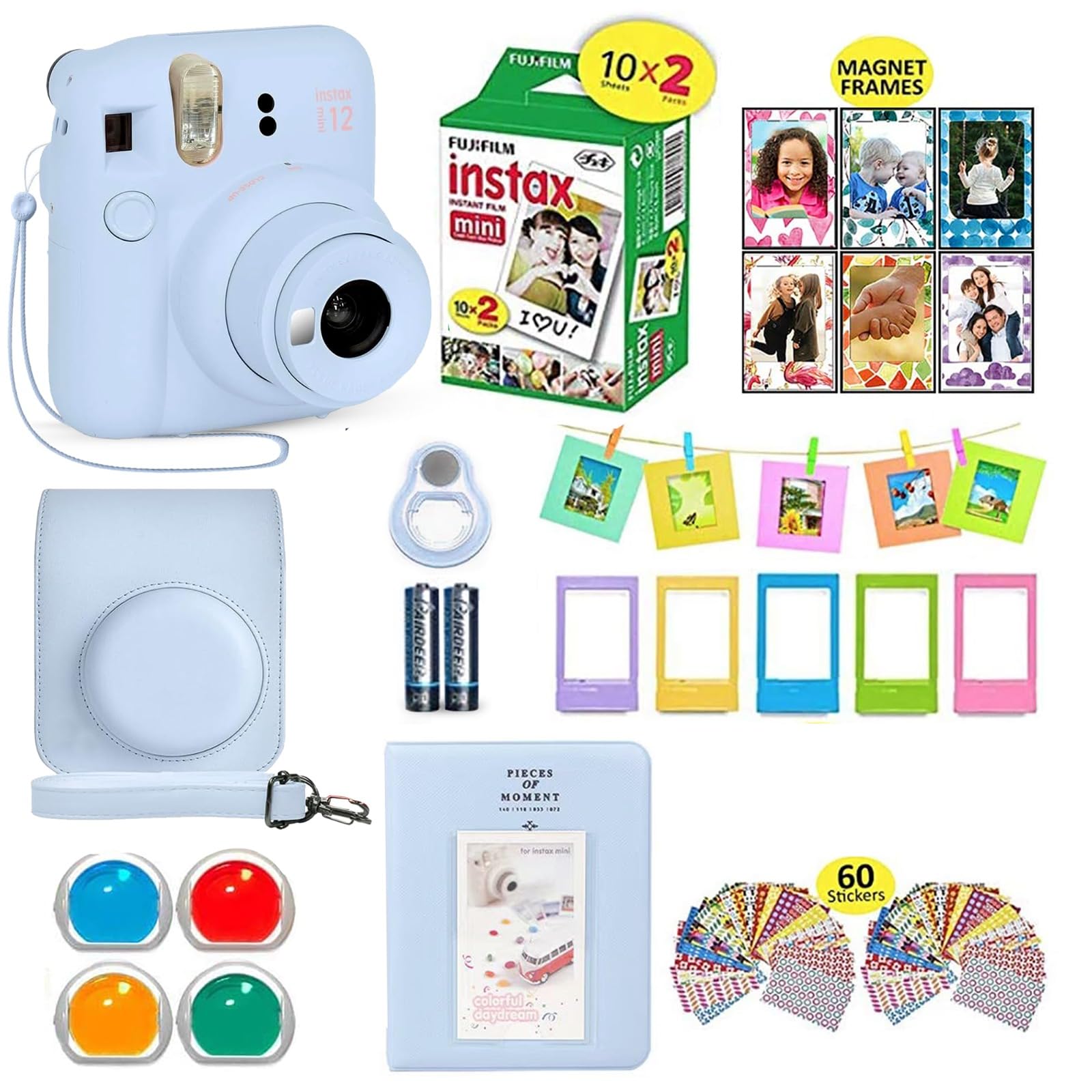 Paquete De Cámara Fujifilm Instax Mini 12 Con 20 Hojas De Película, Azul - Venta Internacional.