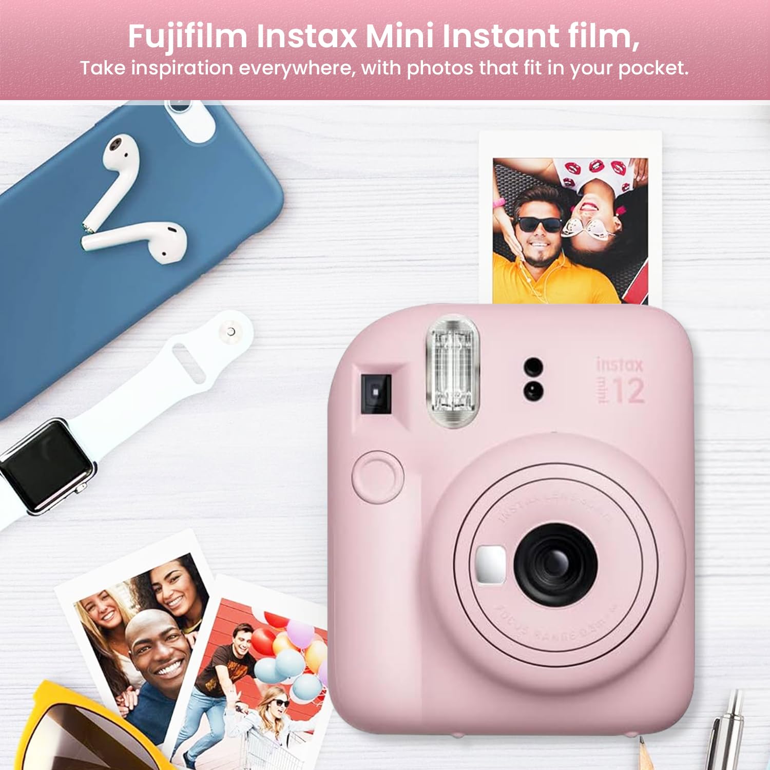 Foto 7 pulgar | Cámara Instantánea Fujifilm Mini 12 Con Película, Baterías Y Tela - Venta Internacional.