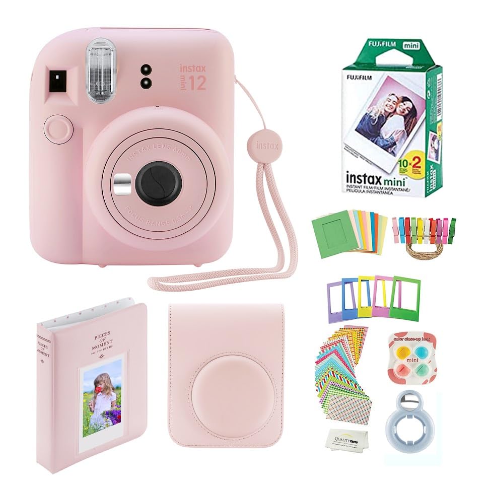 Foto 2 pulgar | Cámara Instantánea Fujifilm Instax Mini 12 Con Funda Y 20 Películas, Color Rosa - Venta Internacional.