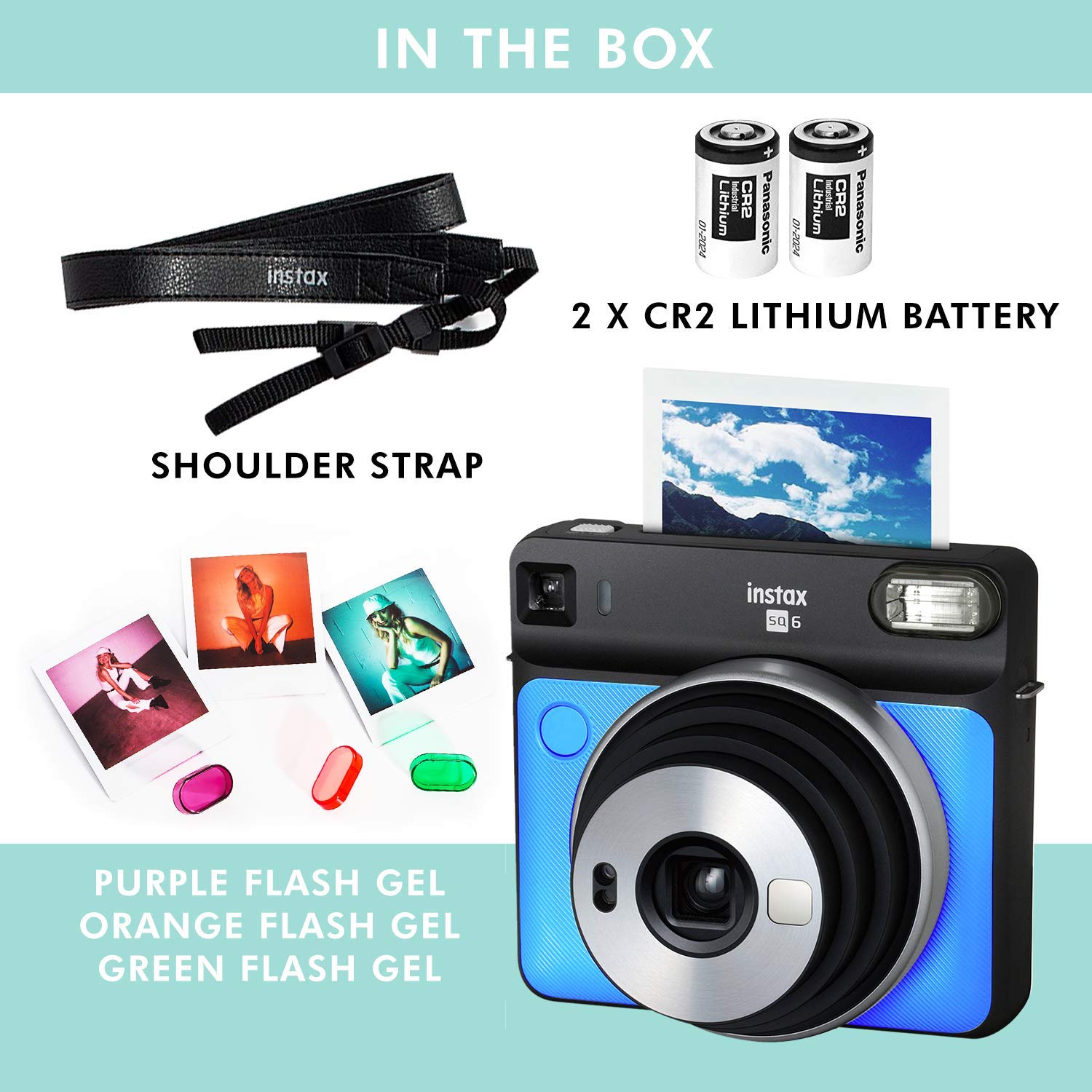 Foto 2 | Cámara De Película Instantánea Fujifilm Instax Square Sq6 Azul Metalizado - Venta Internacional.