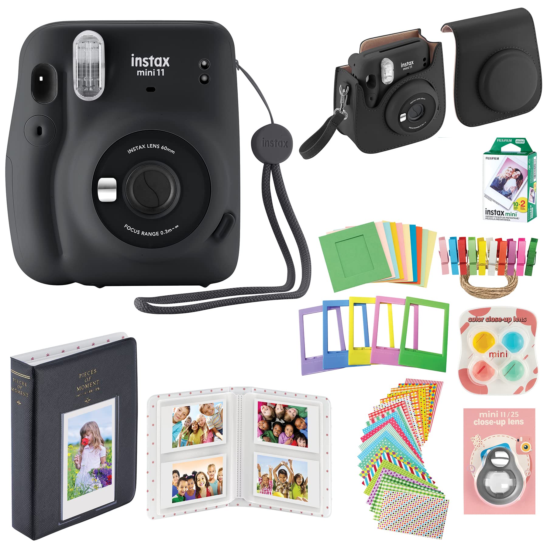 Foto 2 pulgar | Cámara Fujifilm Instax Mini 11 Gris Antracita Con Funda Y Películas - Venta Internacional.