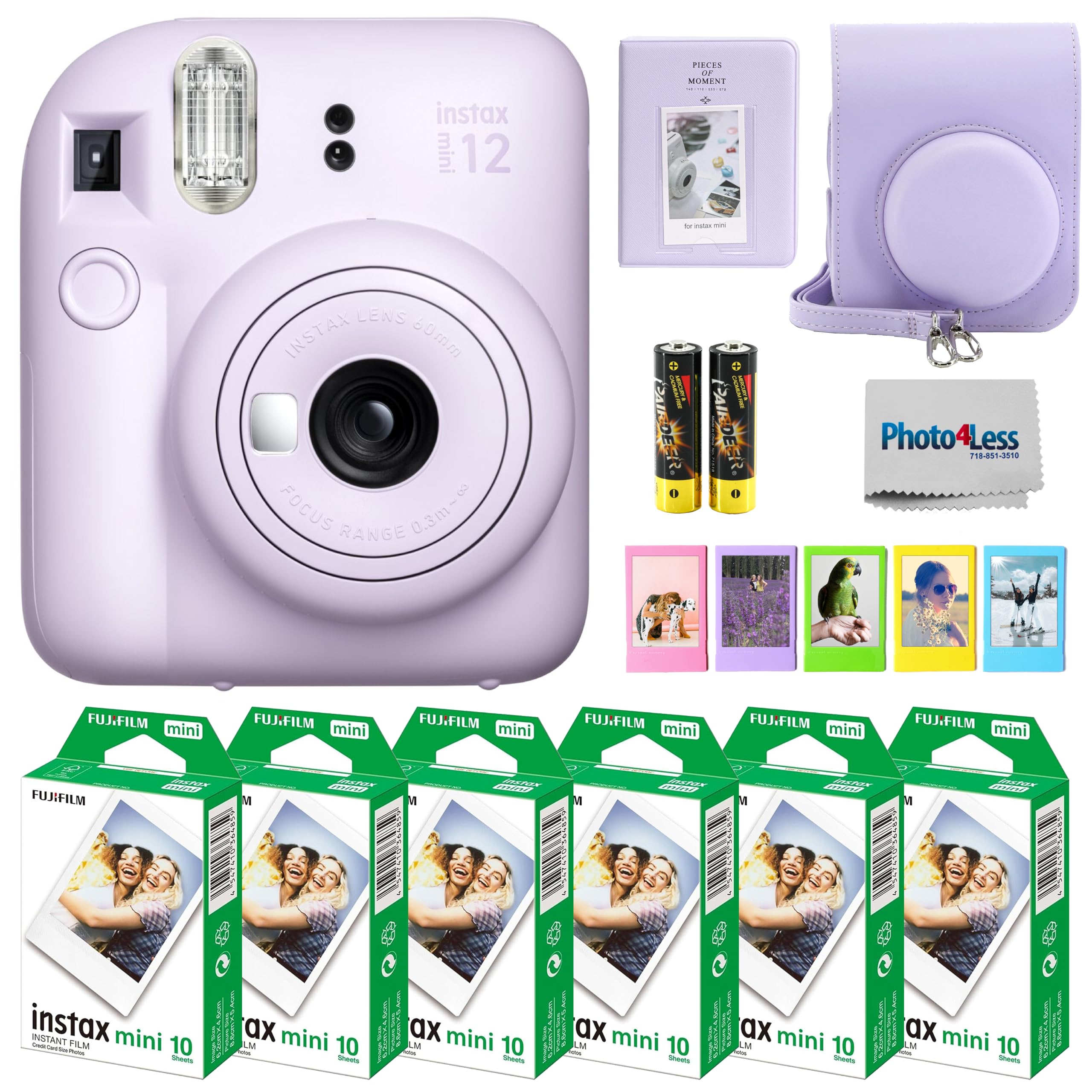 Foto 2 pulgar | Cámara Fujifilm Instax Mini 12 Con Película, 60 Hojas Y Accesorios - Venta Internacional.