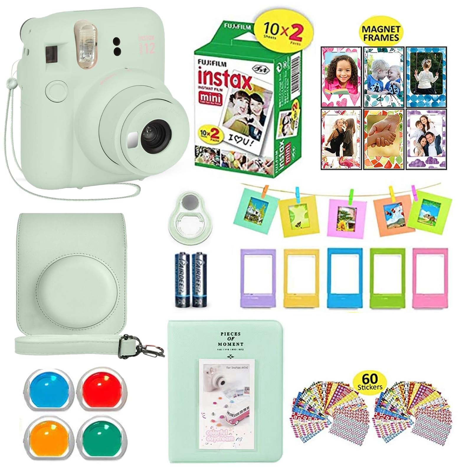 Foto 2 pulgar | Cámara Fujifilm Instax Mini 12 + 20 Hojas De Película + Funda Verde - Venta Internacional.