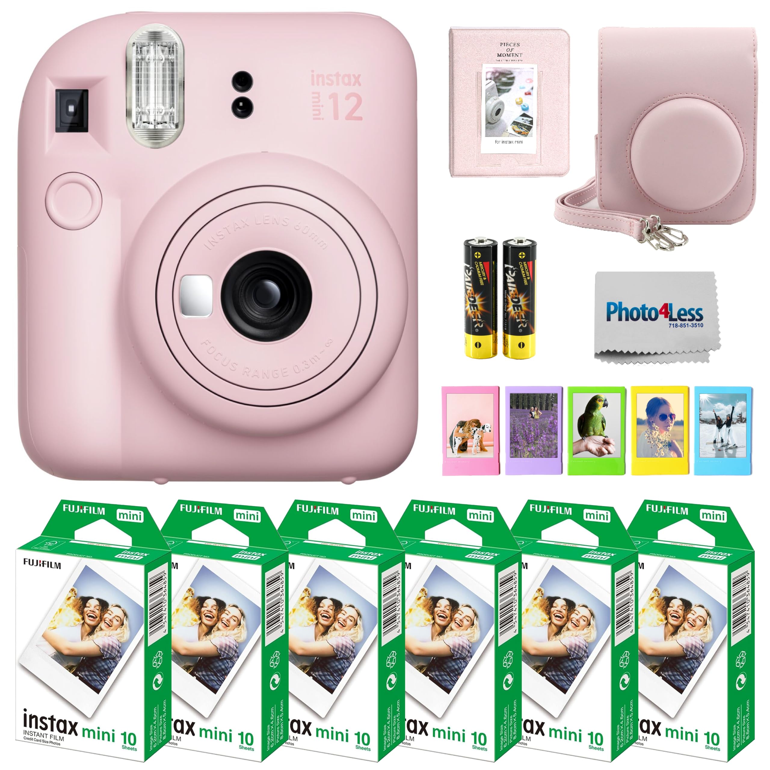 Foto 2 pulgar | Cámara Fujifilm Instax Mini 12 Con Película, 60 Hojas Y Accesorios - Venta Internacional.