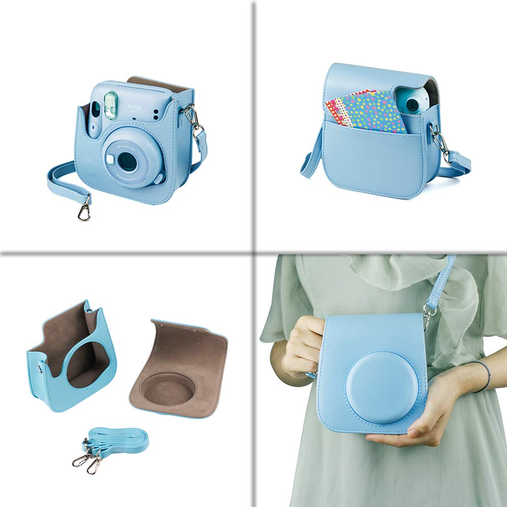Foto 8 pulgar | Cámara Fujifilm Instax Mini 11 Azul Cielo Con Película Y Funda - Venta Internacional.