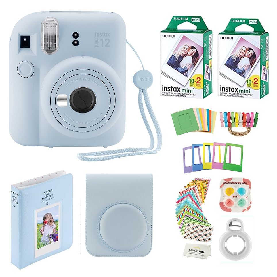 Foto 2 pulgar | Cámara Instantánea Fujifilm Instax Mini 12 Con Funda Y 40 Películas, Color Azul - Venta Internacional.