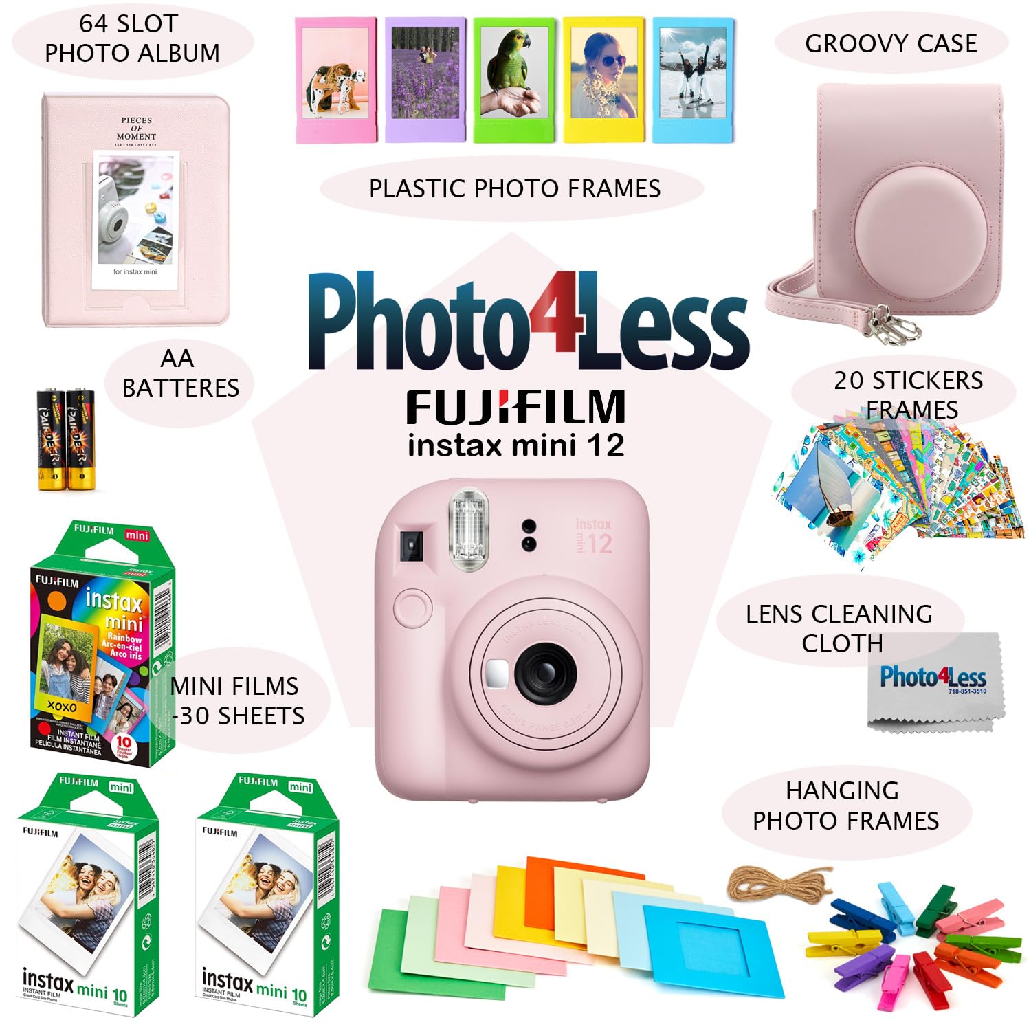 Foto 4 pulgar | Cámara De Película Instantánea Fujifilm Instax Mini 12 Con Accesorios - Venta Internacional.