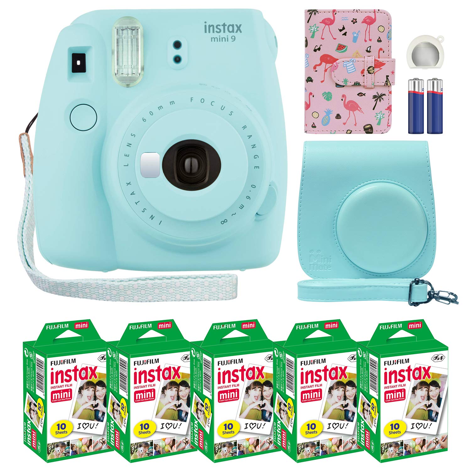 Foto 2 pulgar | Cámara Fujifilm Instax Mini 9 Ice Blue Con Funda Y Paquete De Película - Venta Internacional.