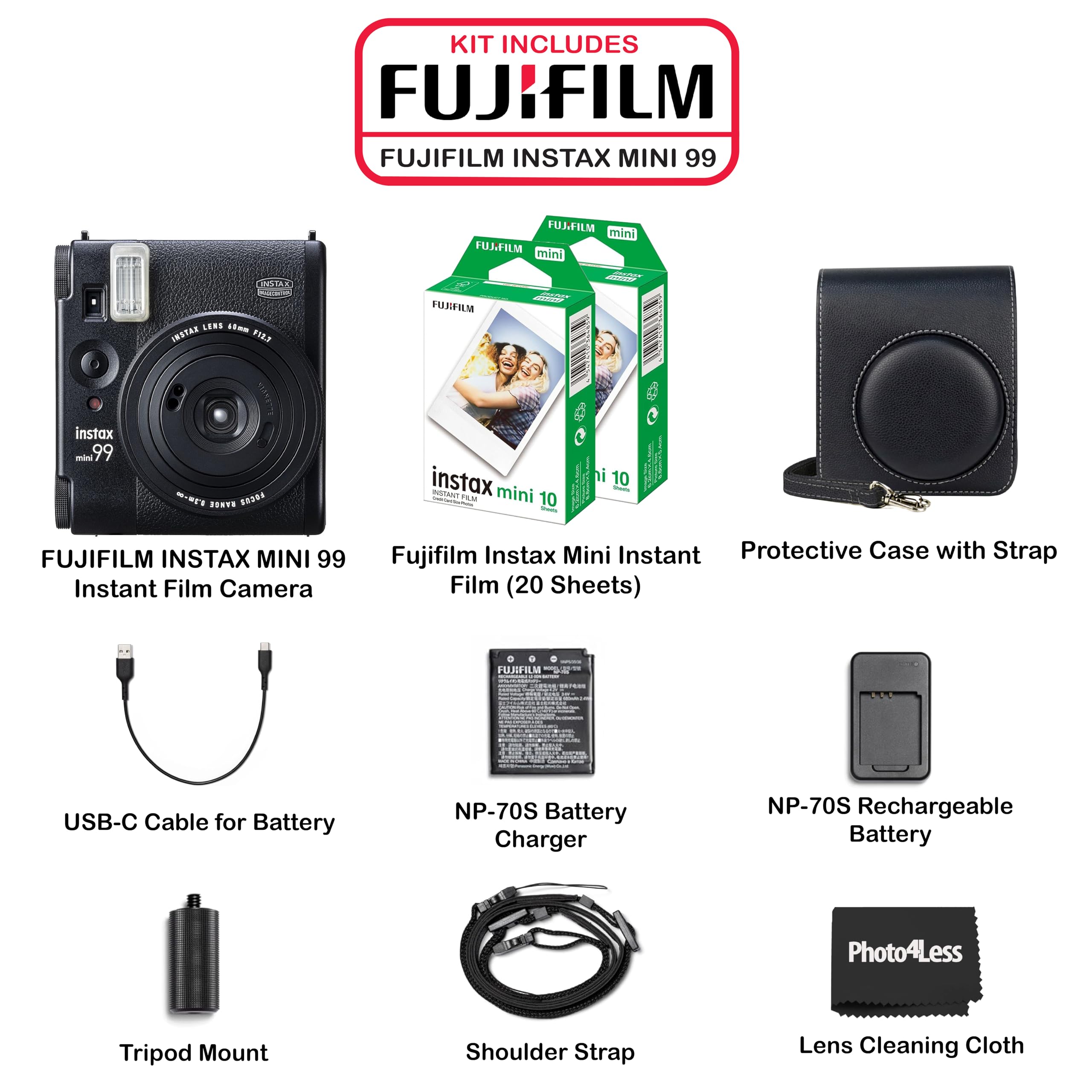 Foto 3 pulgar | Cámara De Película Instantánea Fujifilm Instax Mini 99 Con 20 Películas - Venta Internacional.