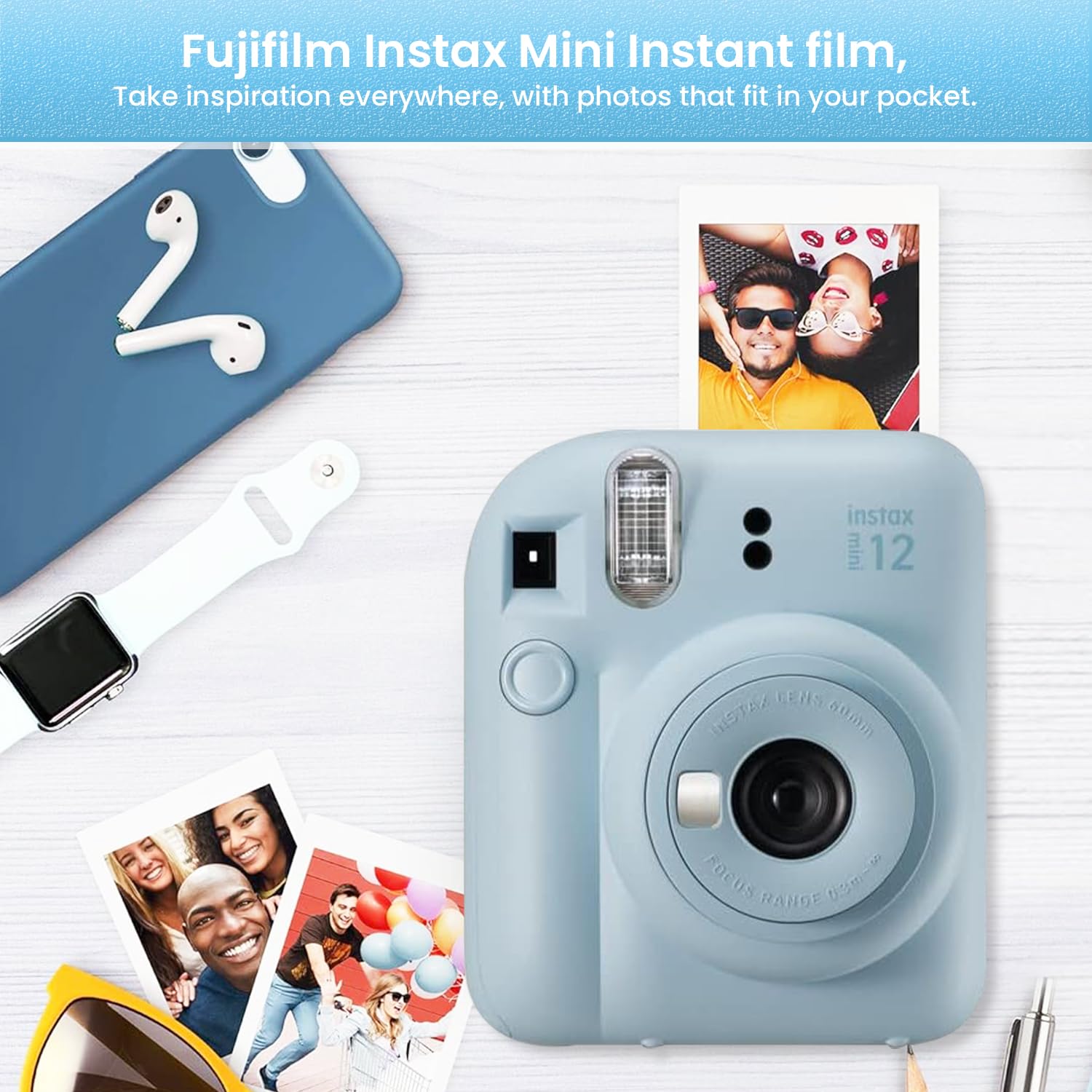 Foto 6 pulgar | Cámara Instantánea Fujifilm Mini 12 Con Película 60 Hojas Azul - Venta Internacional.