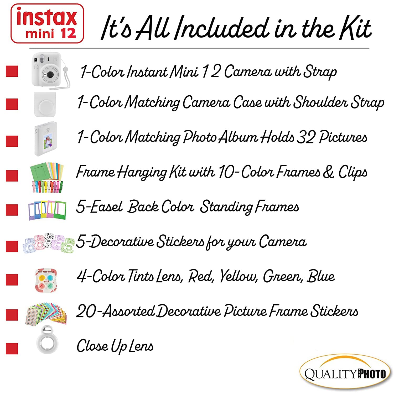 Foto 4 pulgar | Cámara Instantánea Fujifilm Instax Mini 12 Con Kit De Accesorios Clay - Venta Internacional.