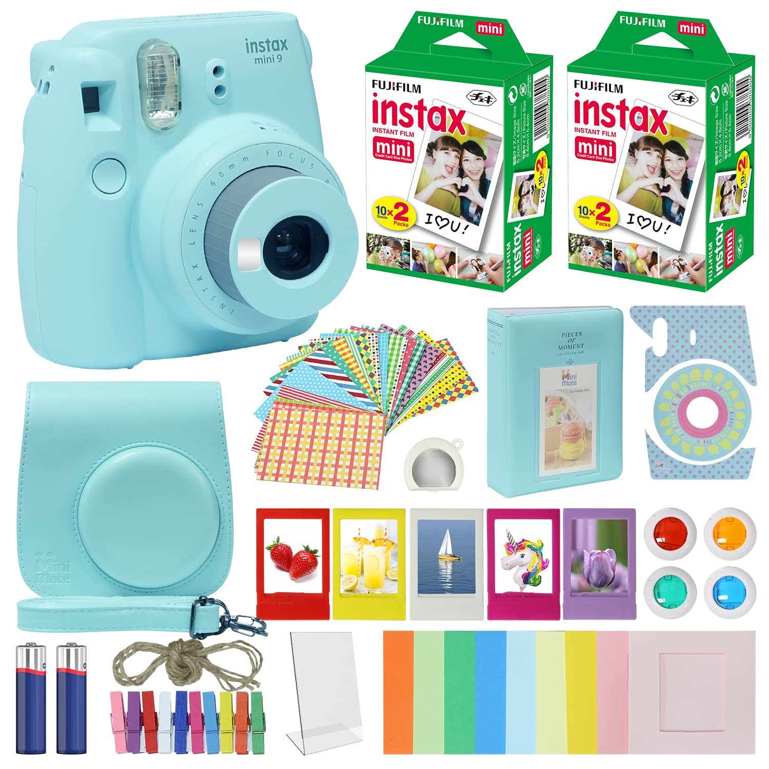 Foto 2 pulgar | Cámara Fujifilm Instax Mini 9 Ice Blue Con Paquete De Accesorios - Venta Internacional.