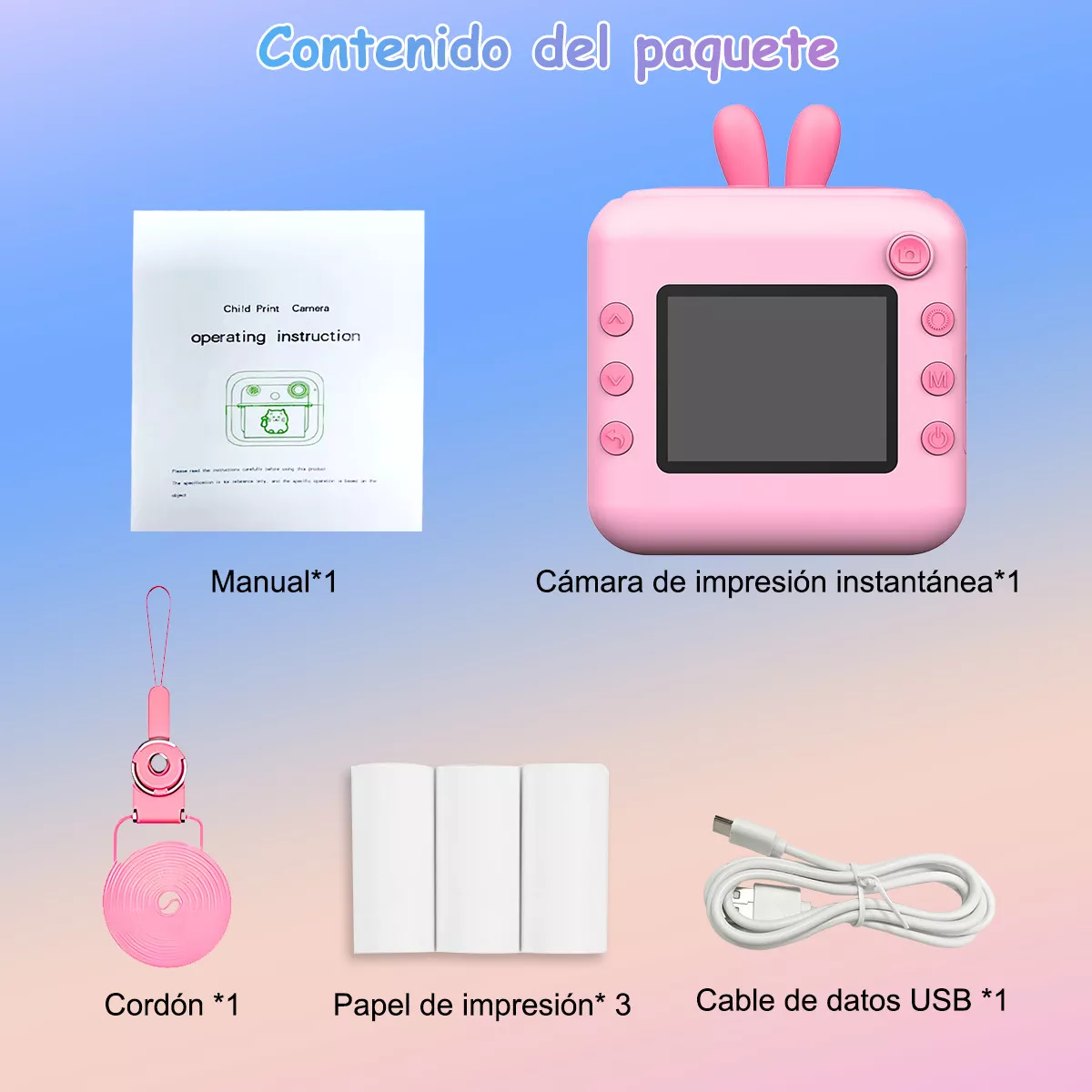 Foto 3 | Cámara Con Papel Impresión Instantánea 1080p Eo Safe Imports Esi-15394 Rosa