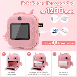 Foto 4 | Cámara Instantánea Eo Safe Imports Rosa de 4800 w