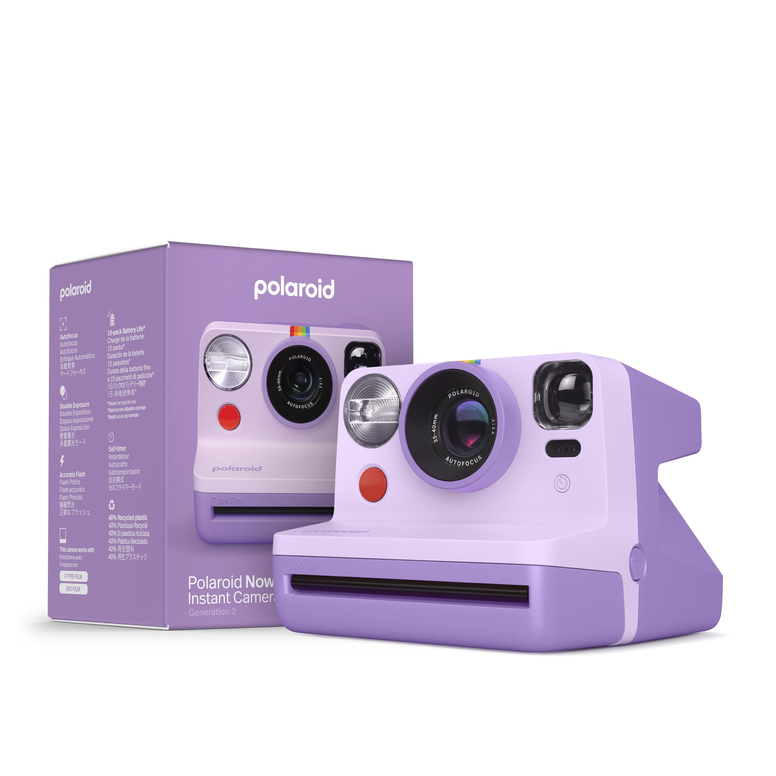Foto 4 | Cámara De Película Instantánea Polaroid Now, Segunda Generación, I-type, Color Morado - Venta Internacional.