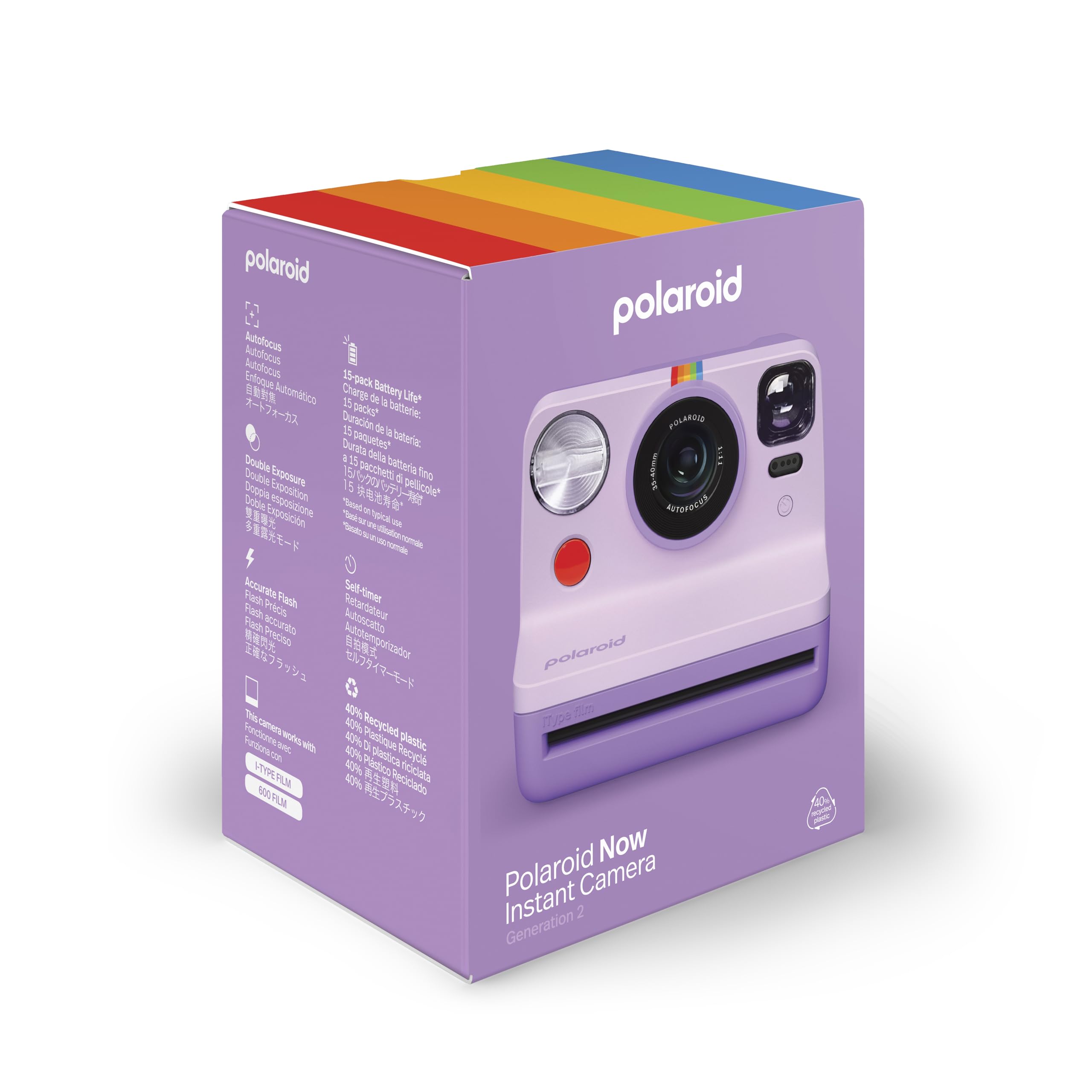 Foto 6 pulgar | Cámara De Película Instantánea Polaroid Now, Segunda Generación, I-type, Color Morado - Venta Internacional.