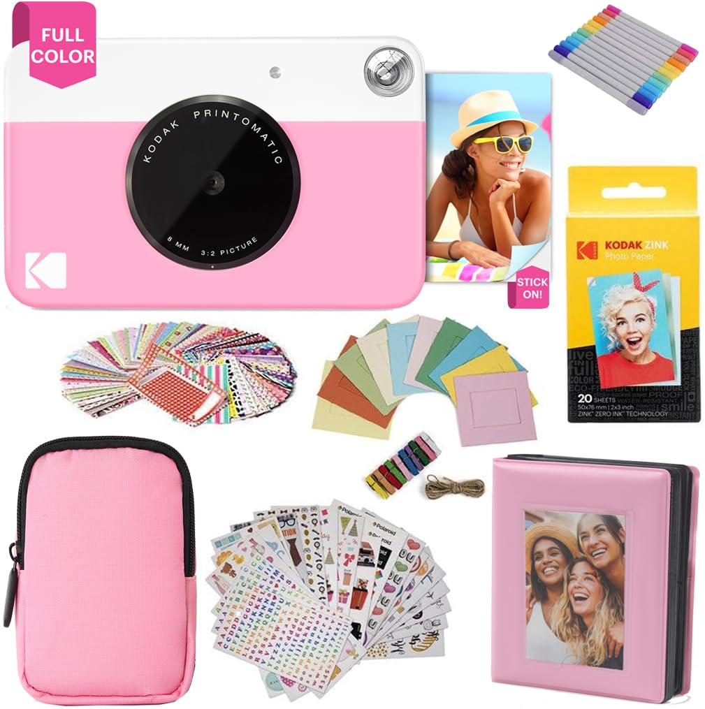 Paquete De Regalo Para Cámara De Impresión Instantánea Kodak Printomatic, Rosa - Venta Internacional.