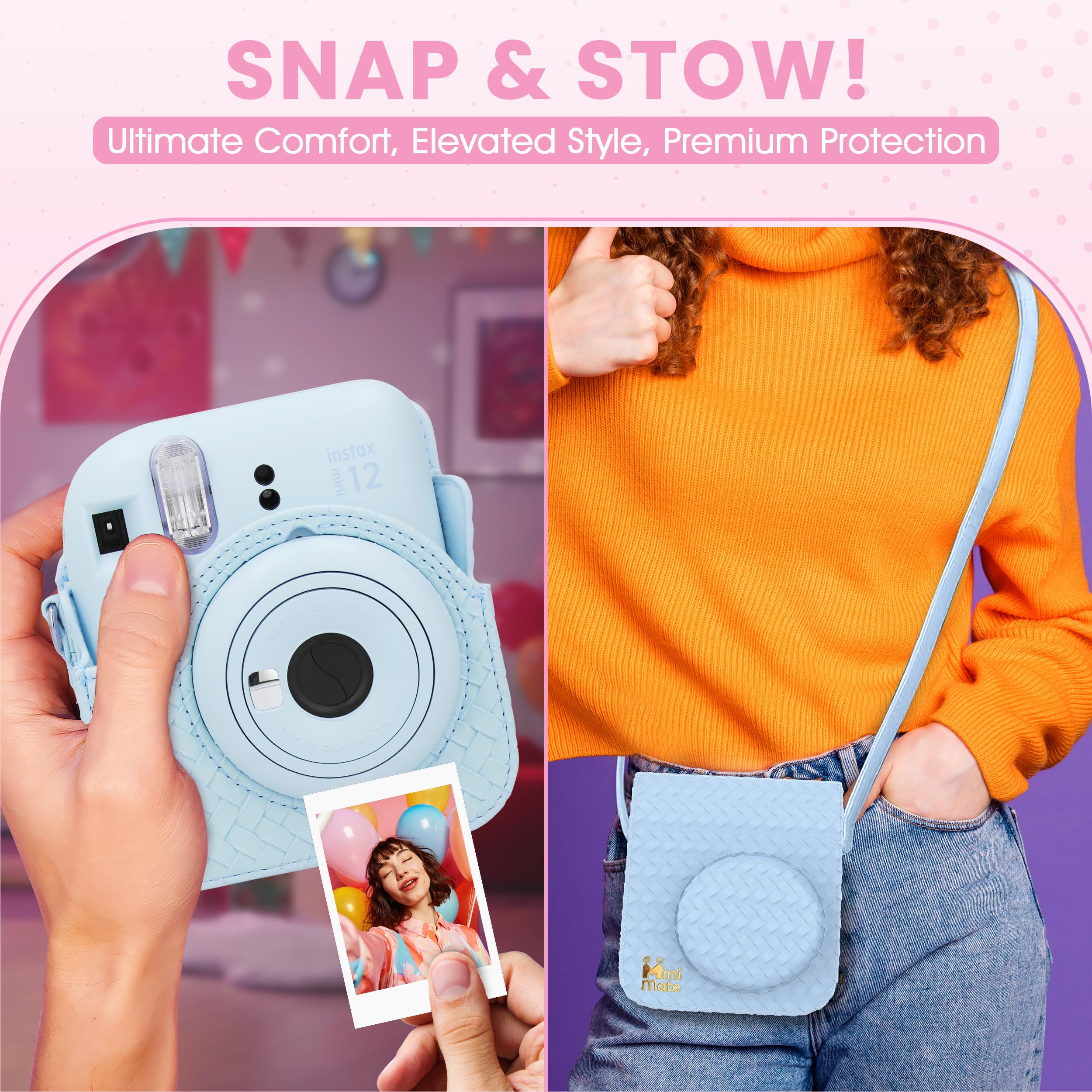 Foto 5 pulgar | Cámara Instantánea Fujifilm Instax Mini 12 Azul Pastel Con Funda - Venta Internacional.
