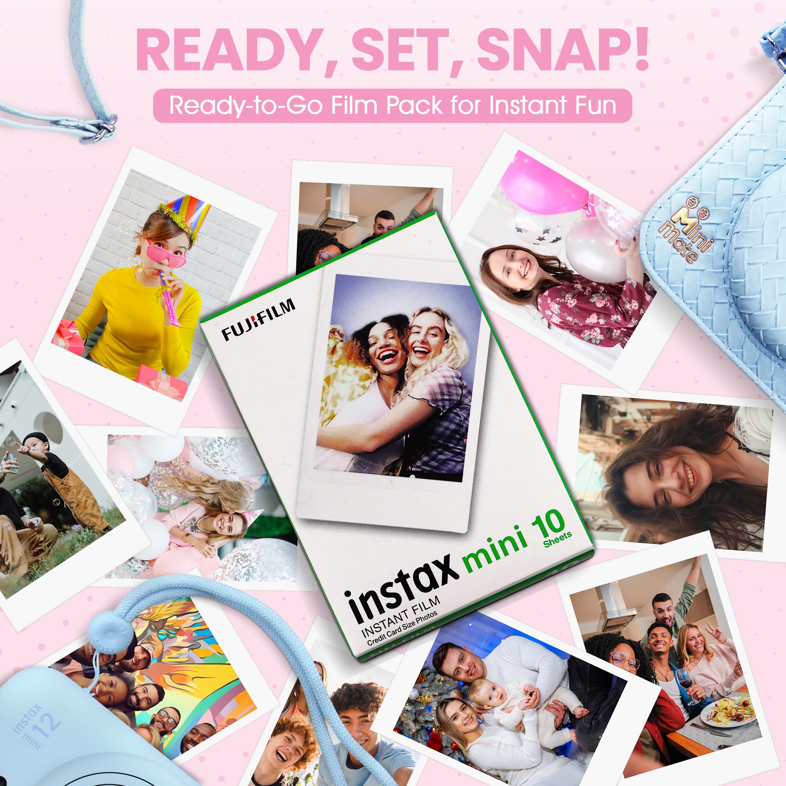 Foto 6 pulgar | Cámara Instantánea Fujifilm Instax Mini 12 Azul Pastel Con Funda - Venta Internacional.
