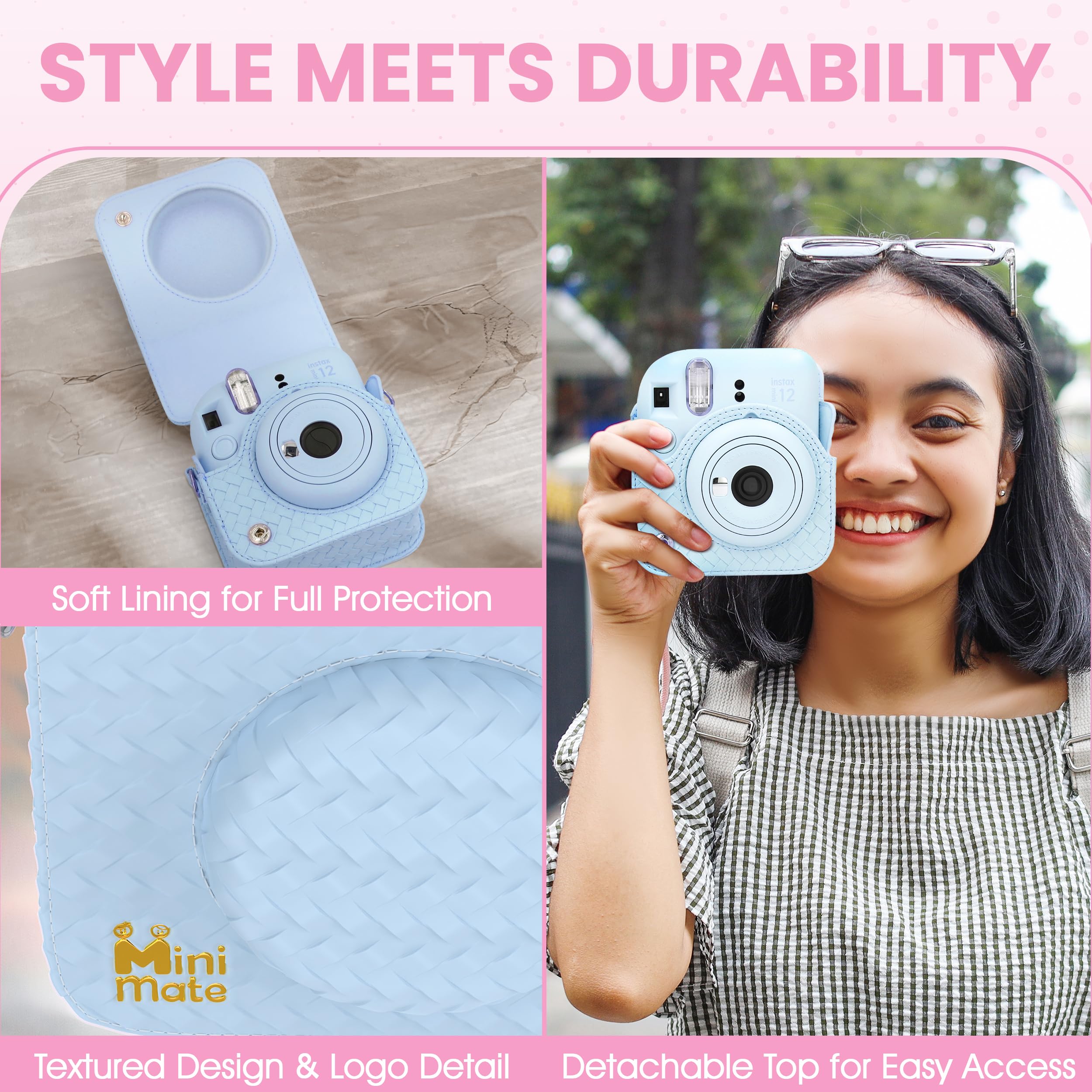 Foto 7 pulgar | Cámara Instantánea Fujifilm Instax Mini 12 Azul Pastel Con Funda - Venta Internacional.