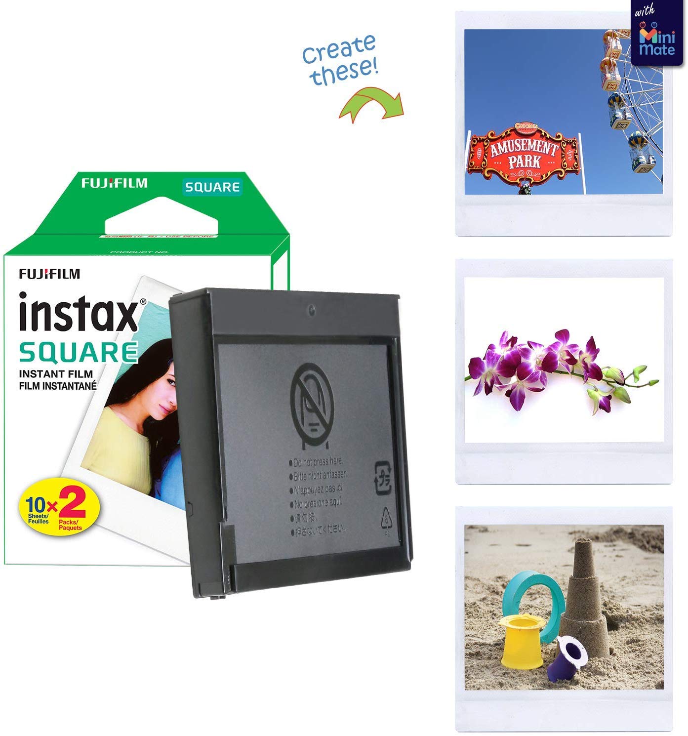 Foto 3 pulgar | Cámara Instantánea Fujifilm Instax Square Sq40 Black + Bundle - Venta Internacional.