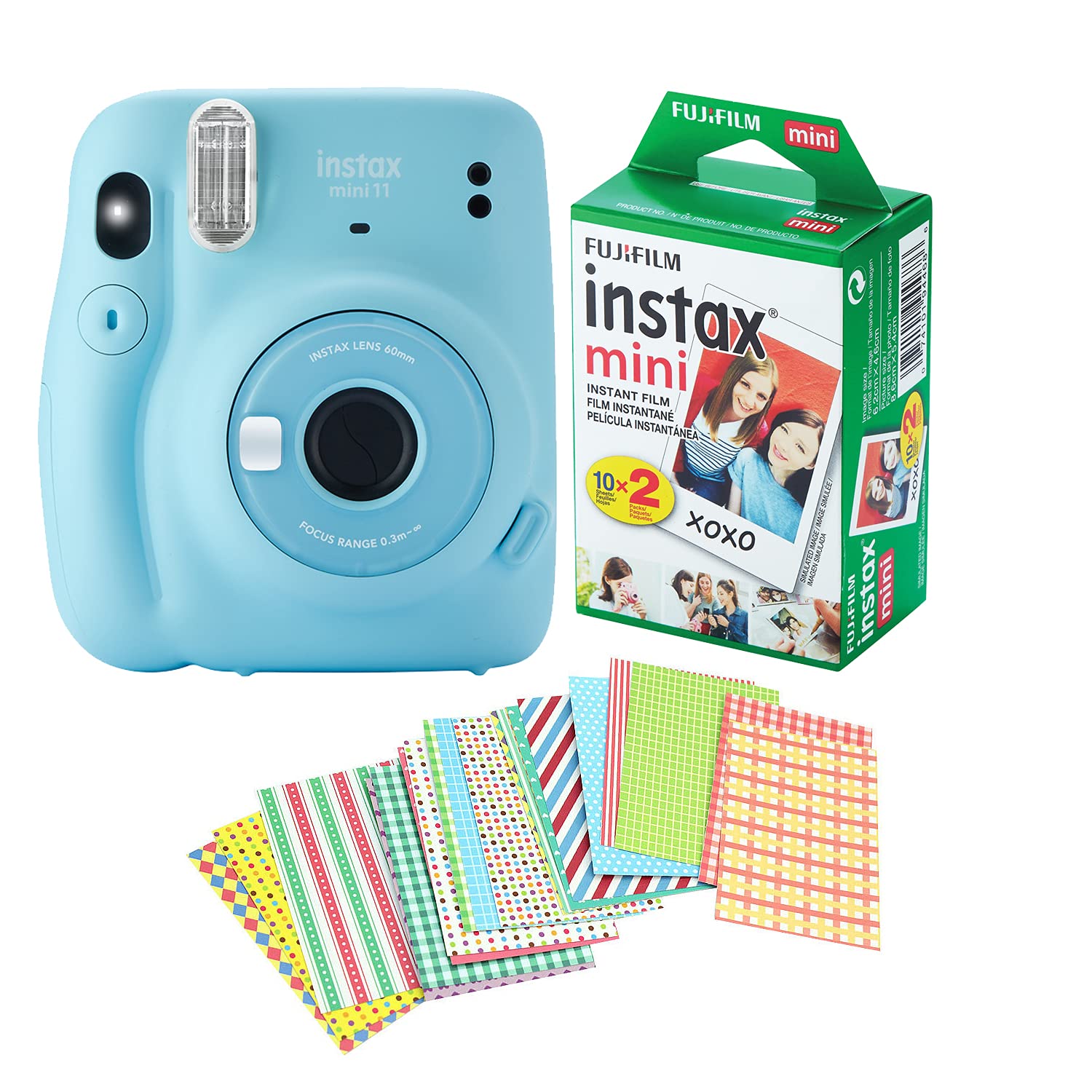 Foto 2 pulgar | Cámara Fujifilm Instax Mini 11 con 20 Películas y Pegatinas Azul- Venta Internacional