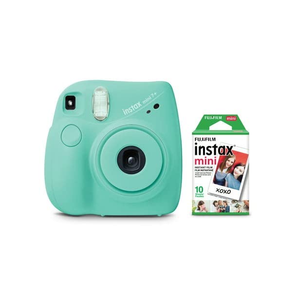 Cámara Fujifilm Instax Mini 7+ Seafoam Green 10 Películas - Venta Internacional