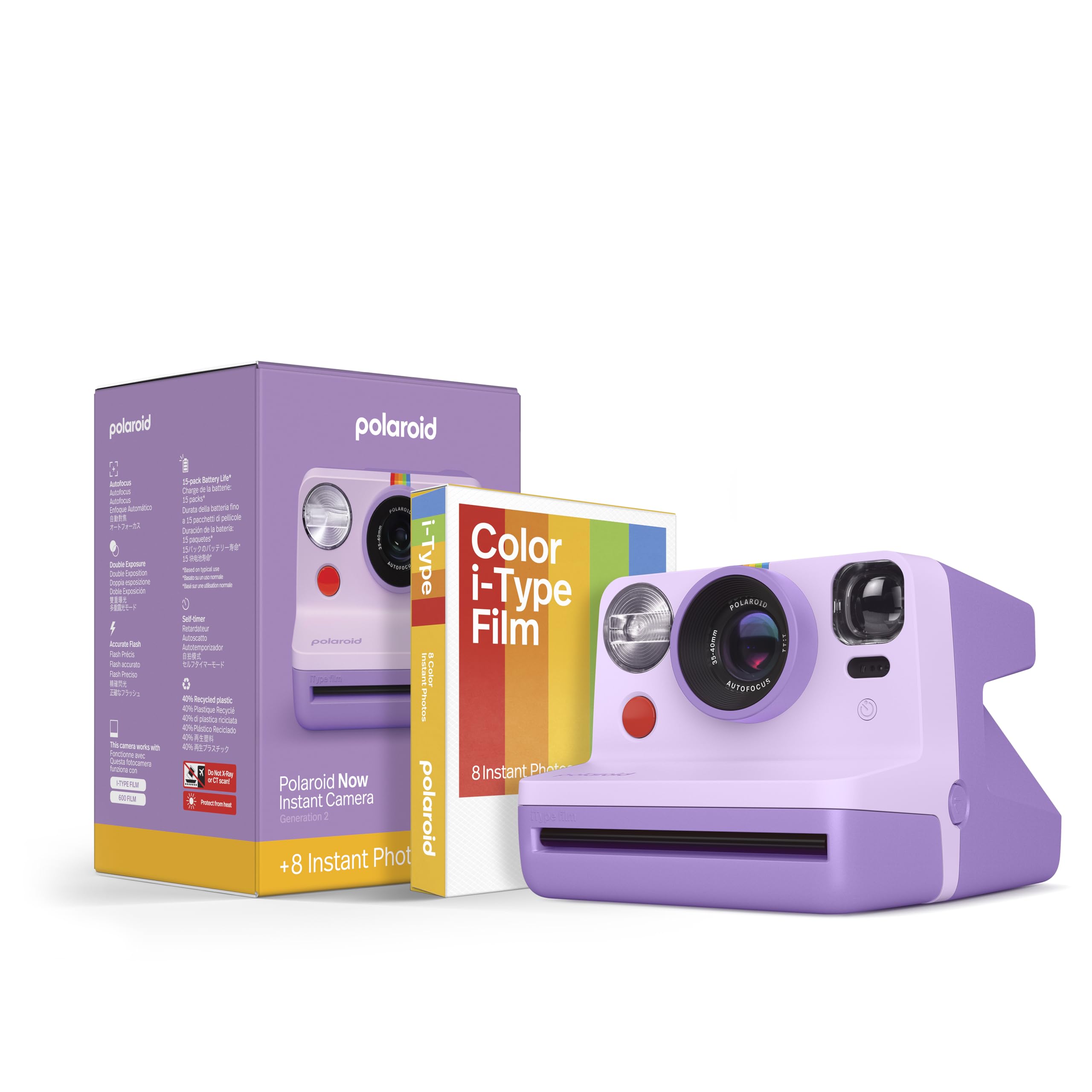 Foto 1 | Cámara De Película Instantánea Polaroid Now, Segunda Generación, I-type, Color Morado - Venta Internacional.