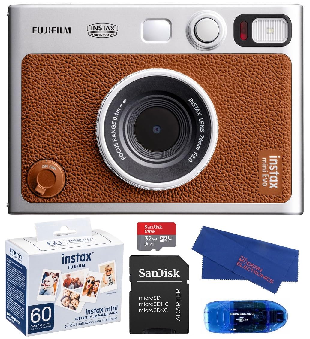 Foto 2 pulgar | Cámara Fujifilm Instax Mini Evo Hybrid Brown Con 60 Películas - Venta Internacional.